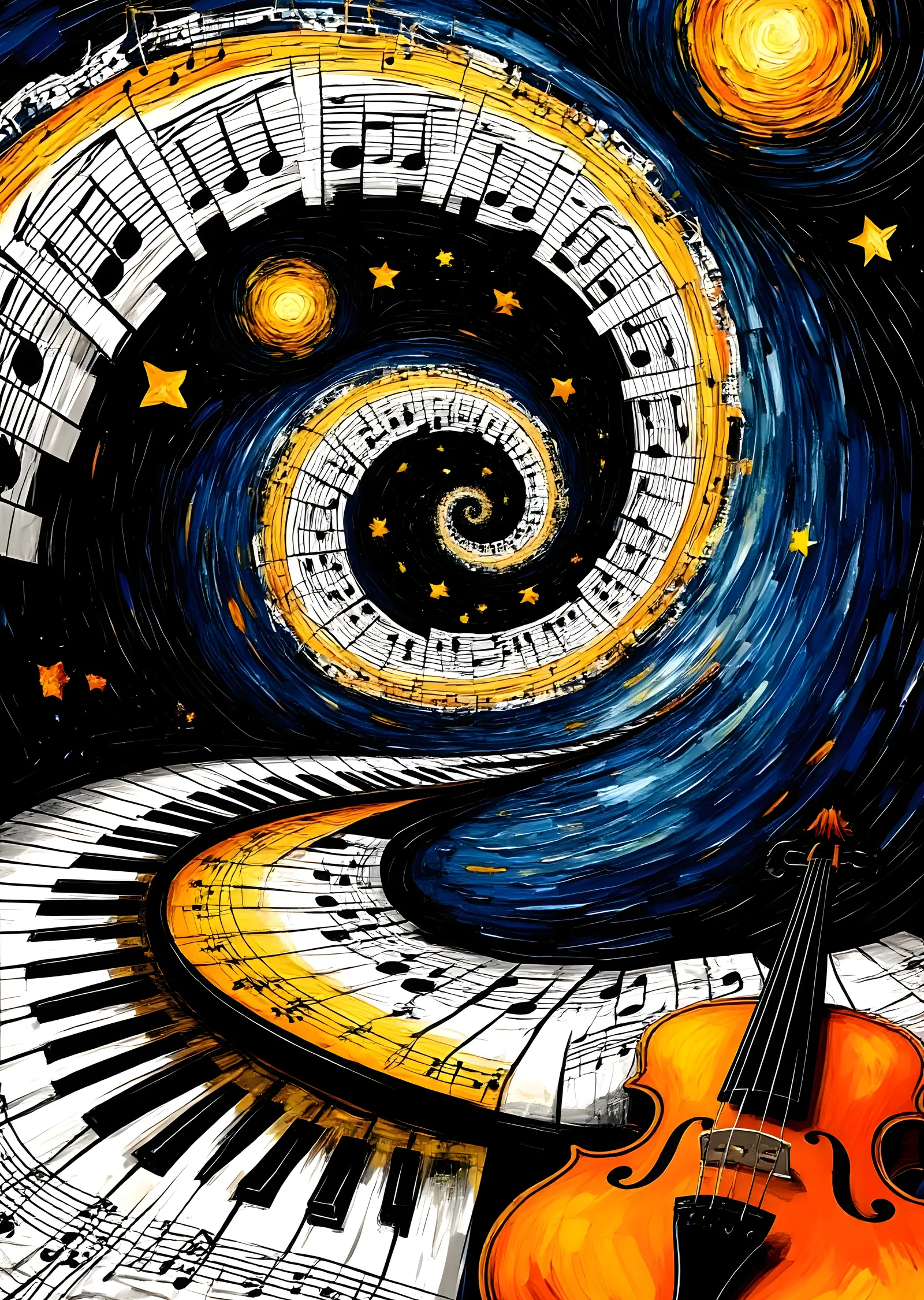 Müzik ve Uzay metal tablo