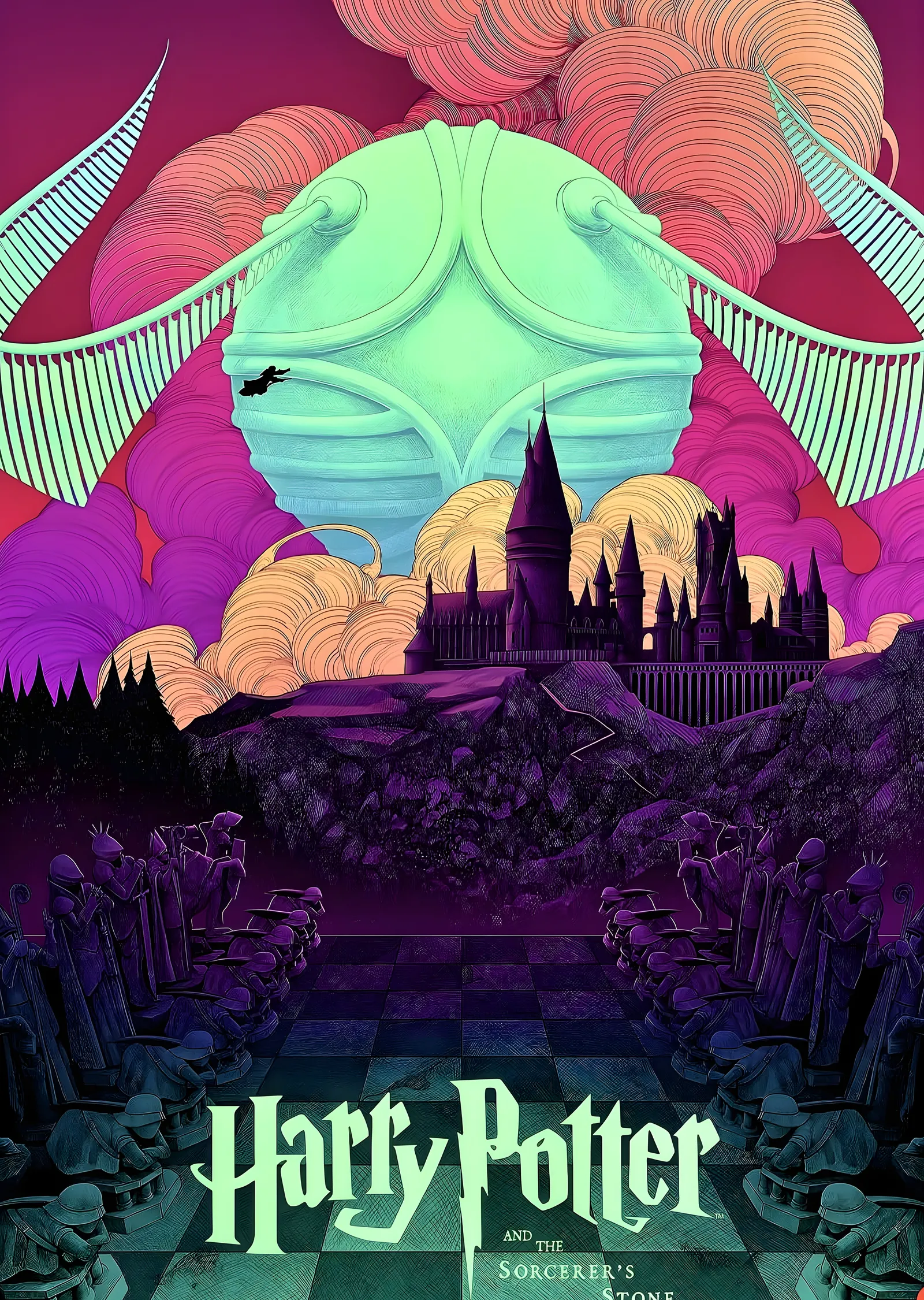 Harry Potter ve Felsefe Taşı - Quidditch Sahnesi metal tablo