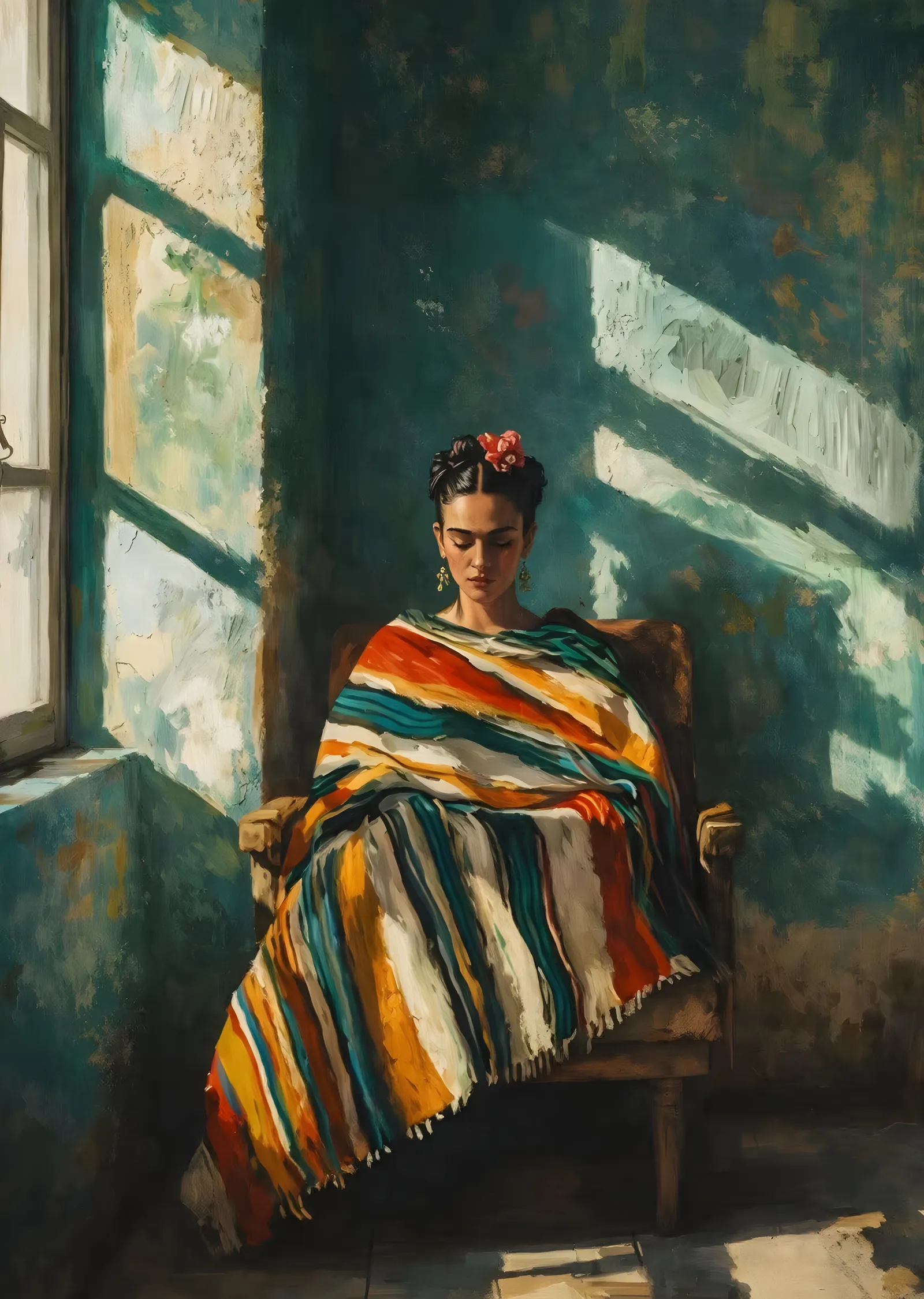 Frida Kahlo: Pencere Işığında metal tablo