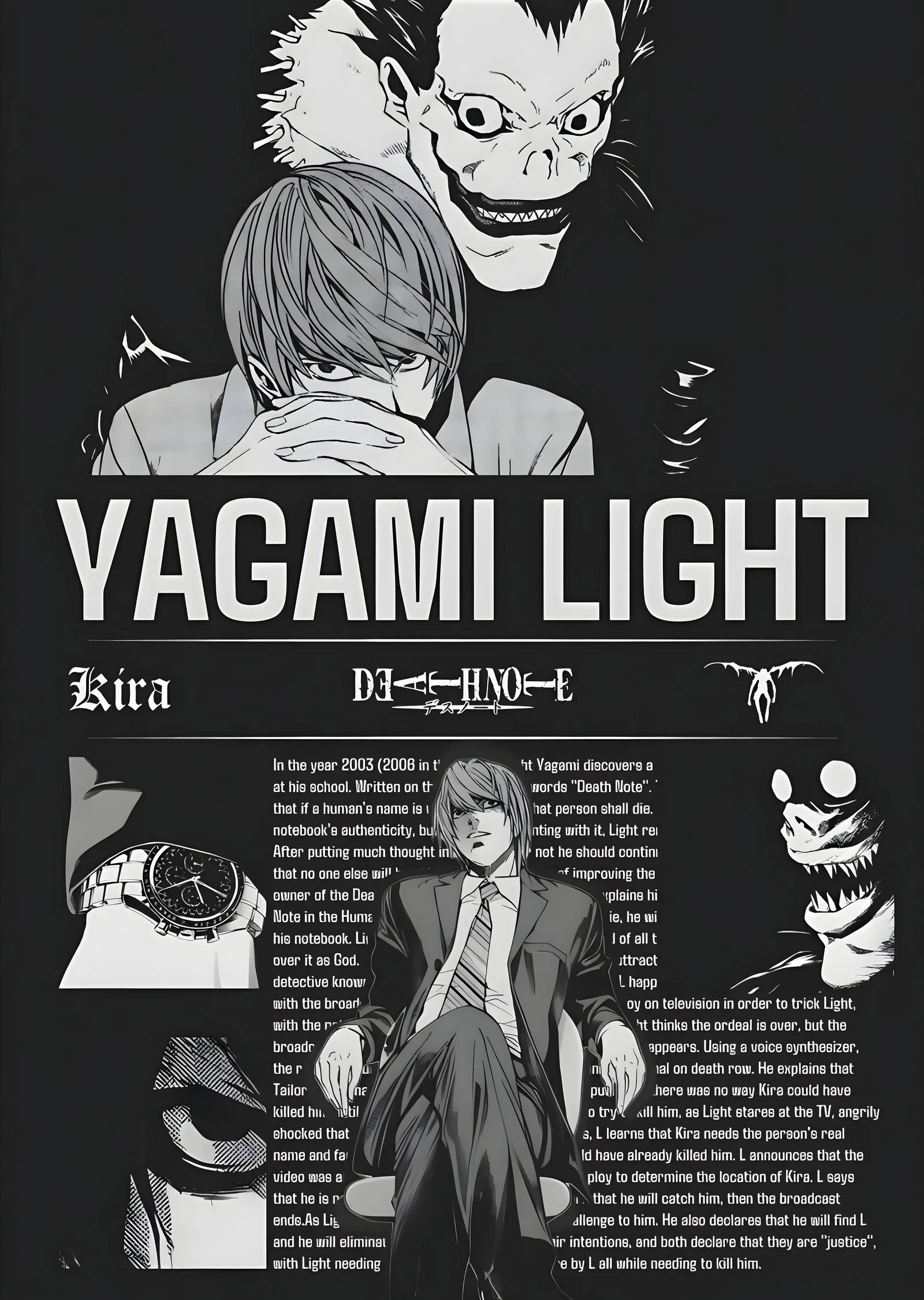Yagami Light: Kira metal tablo