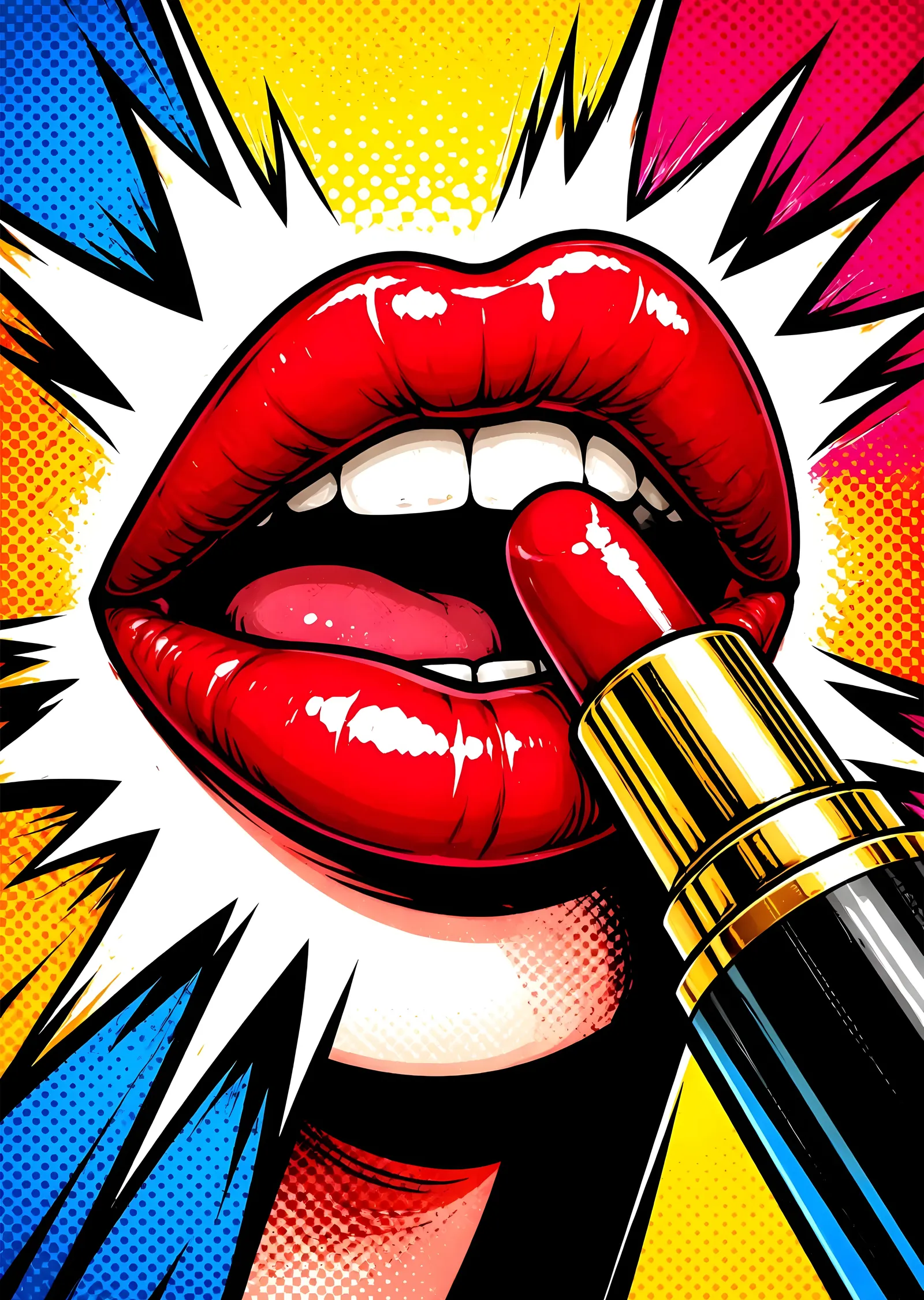 Pop Art Dudaklar metal tablo