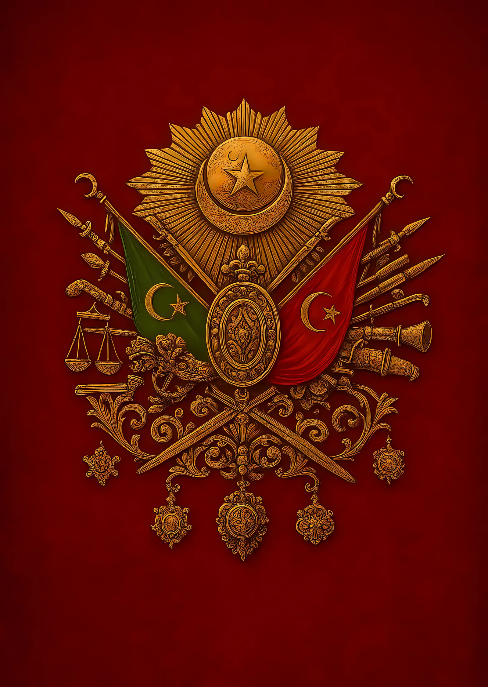 Osmanlı Arması metal tablo