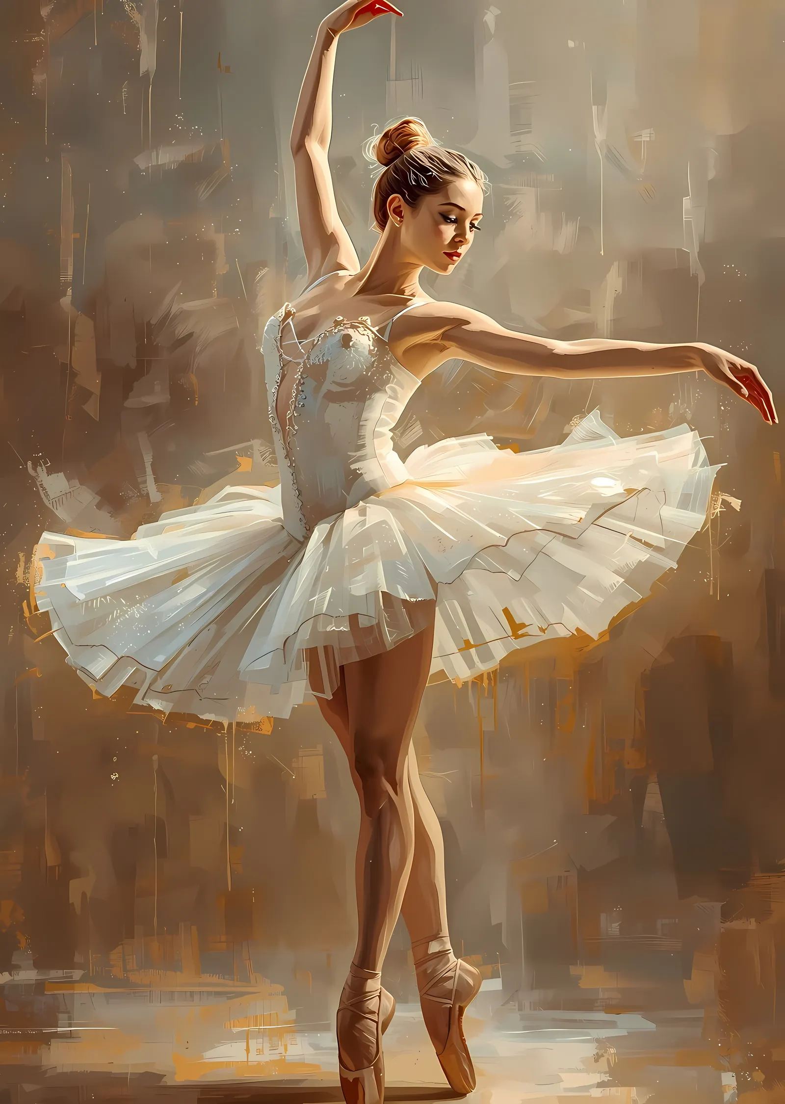 Ballerina Beyaz Tutuda metal tablo