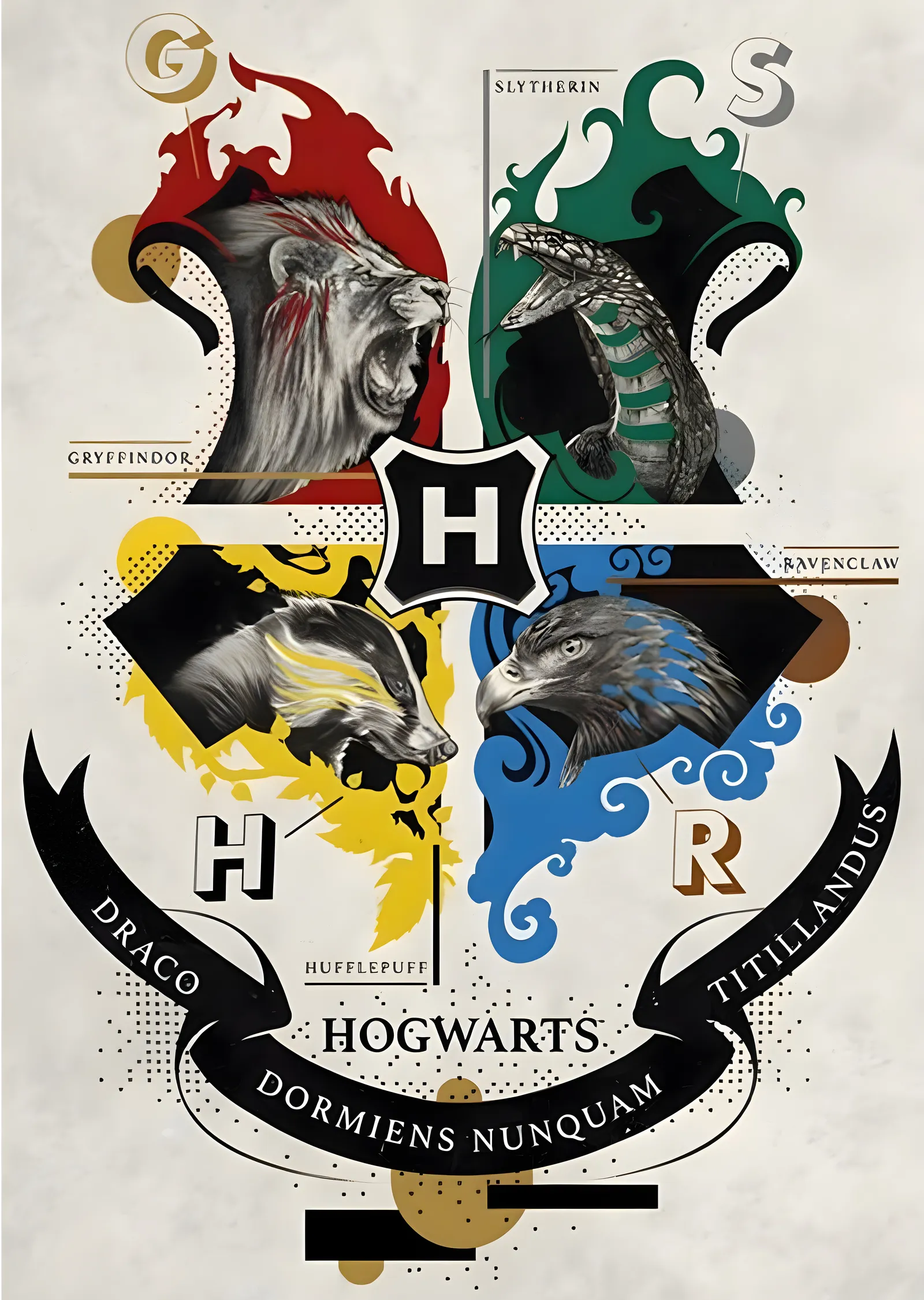 Hogwarts: Birlikten Güç Doğar metal tablo