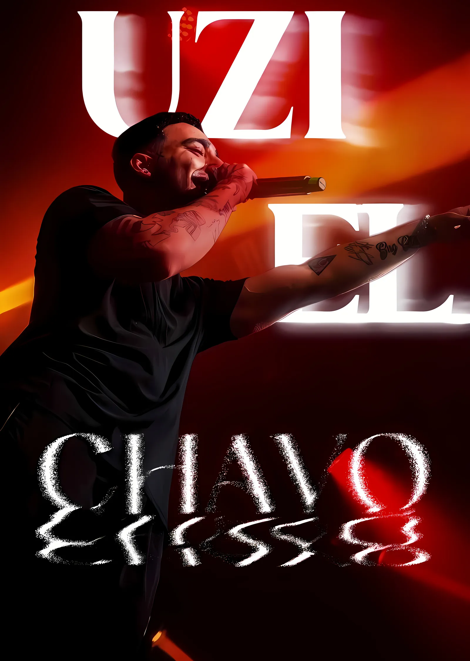 UZI EL CHAVO metal tablo