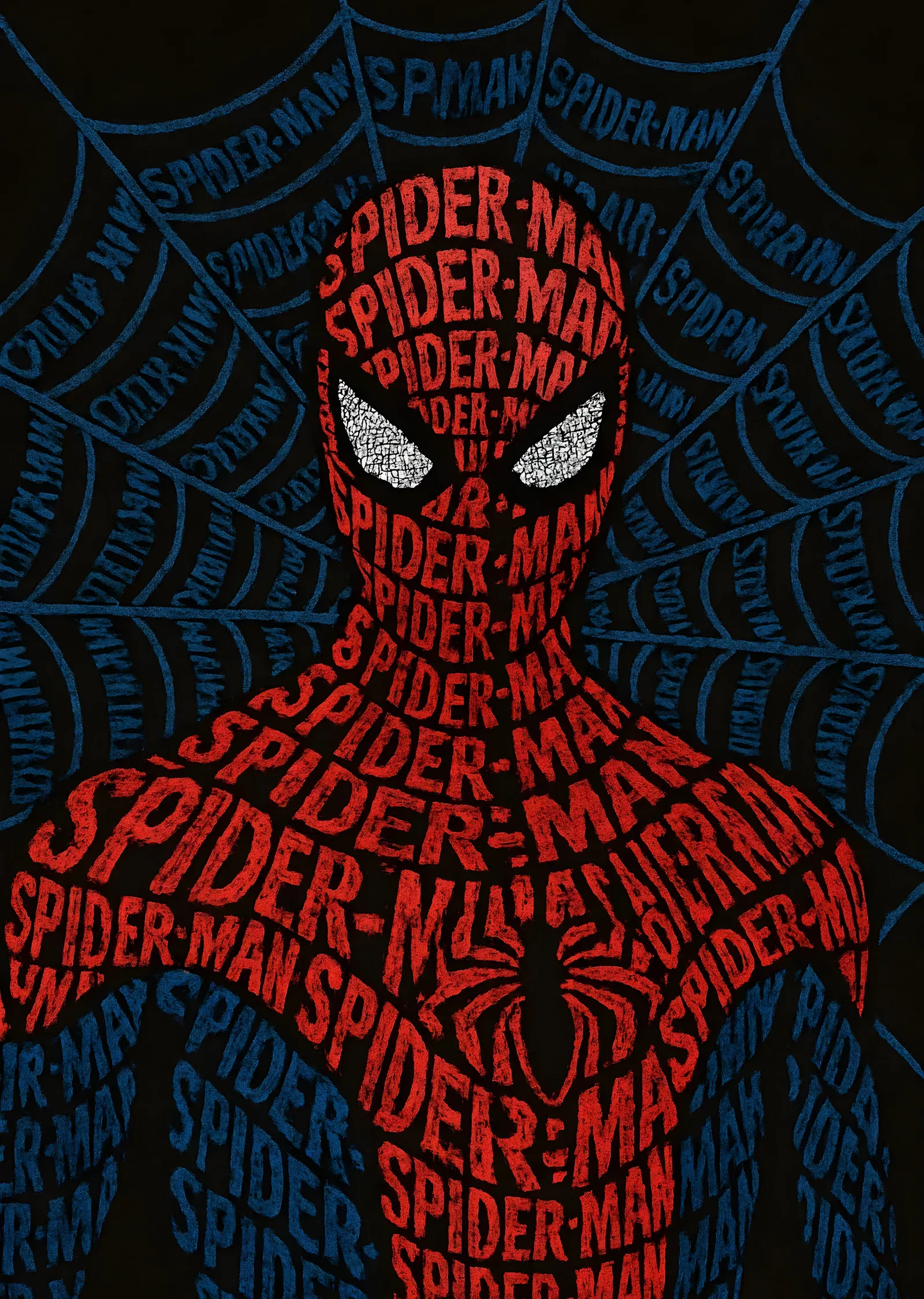 Spider-Man: Kafa ve Göğüs Metinli Desen metal tablo
