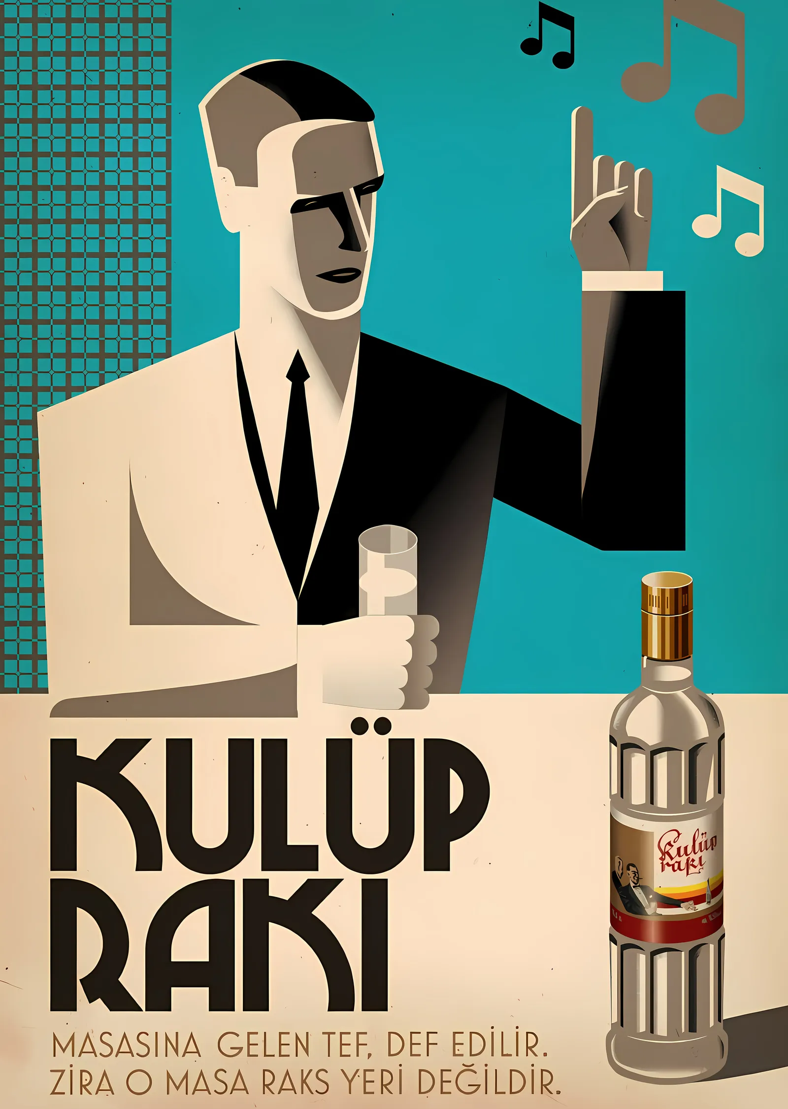 Kulüp Rakı: Vintage Reklam metal tablo