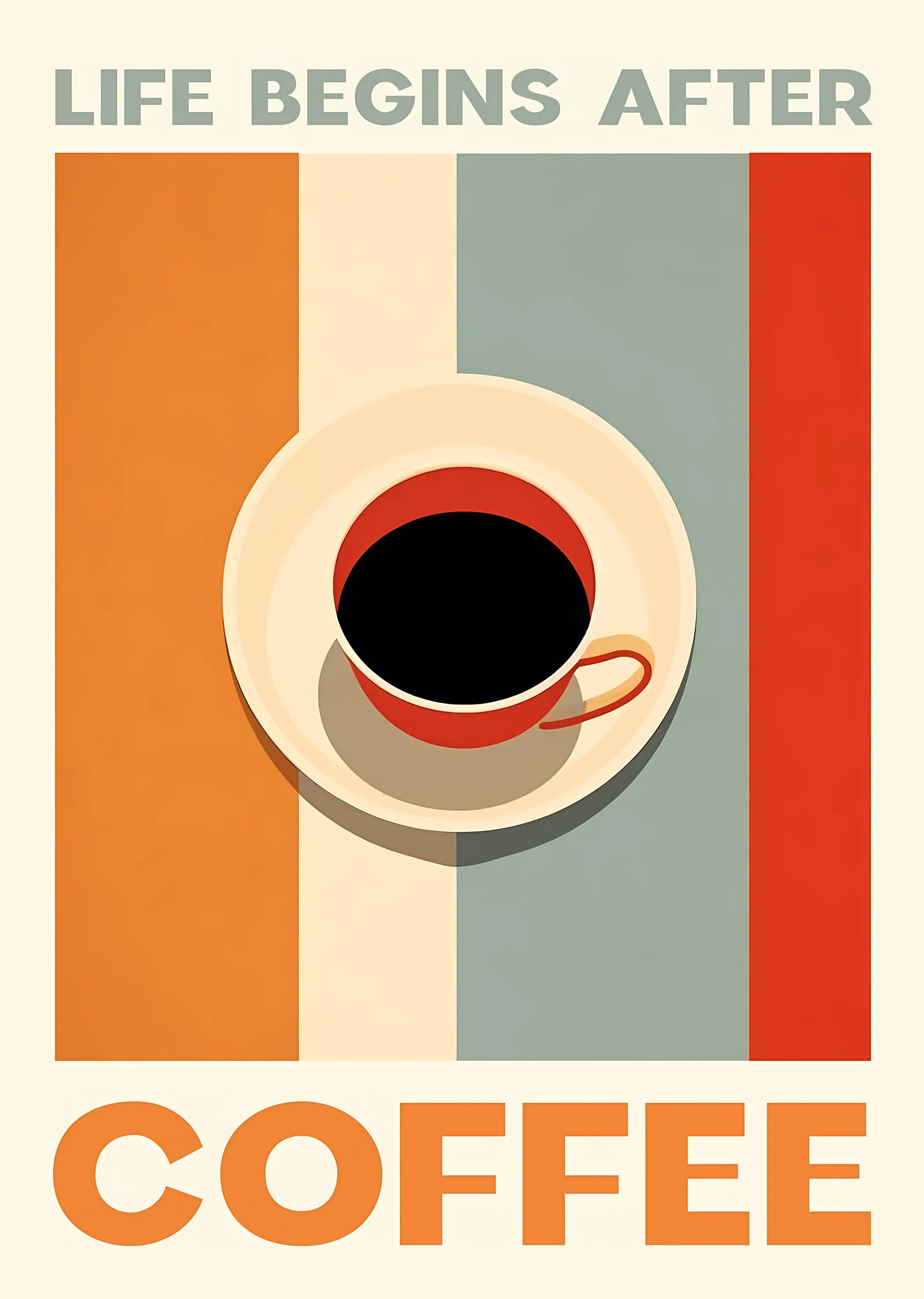 Life Begins After Coffee metal tablo