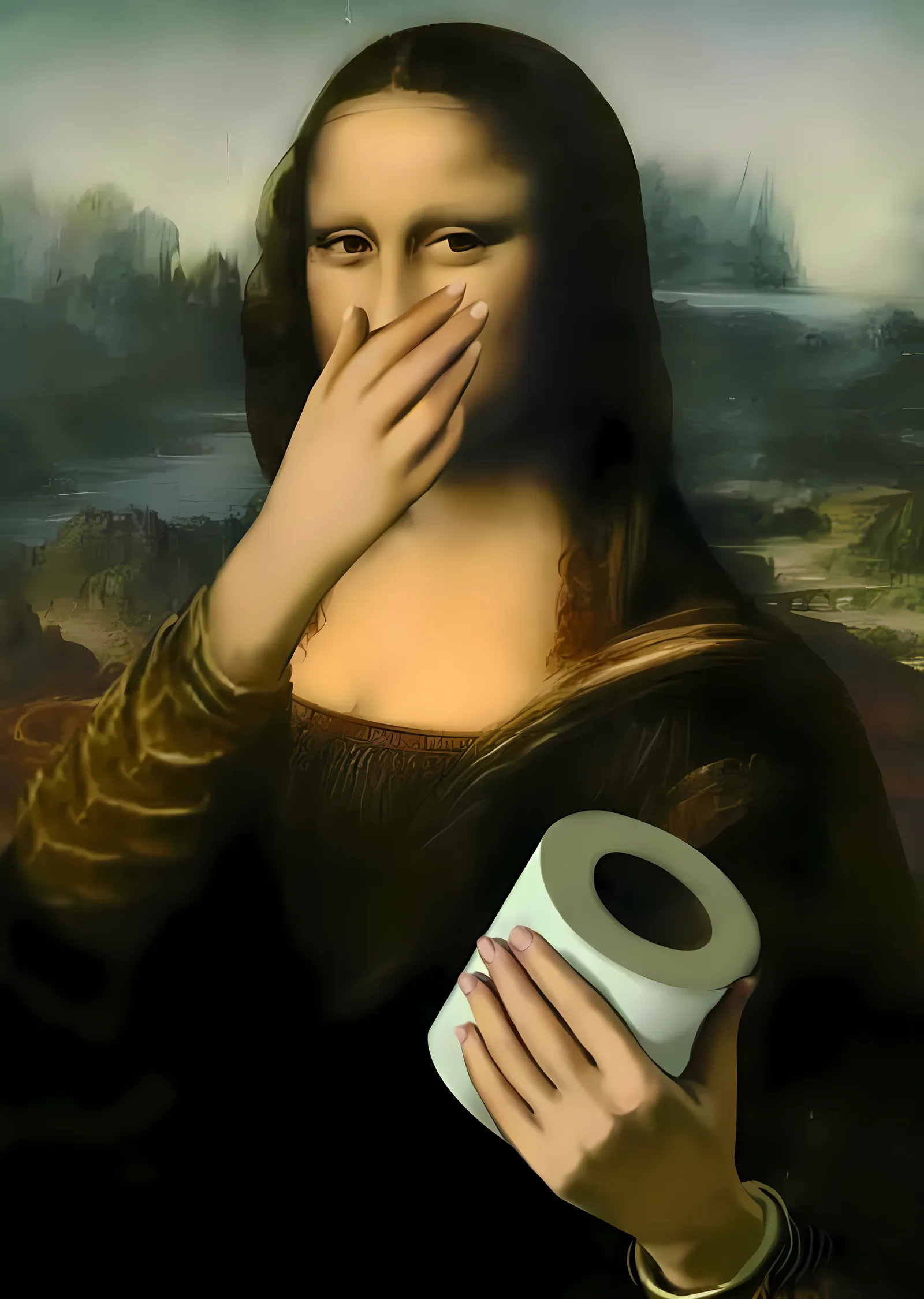 Mona Lisa: Tuvalet Kağıdıyla metal tablo