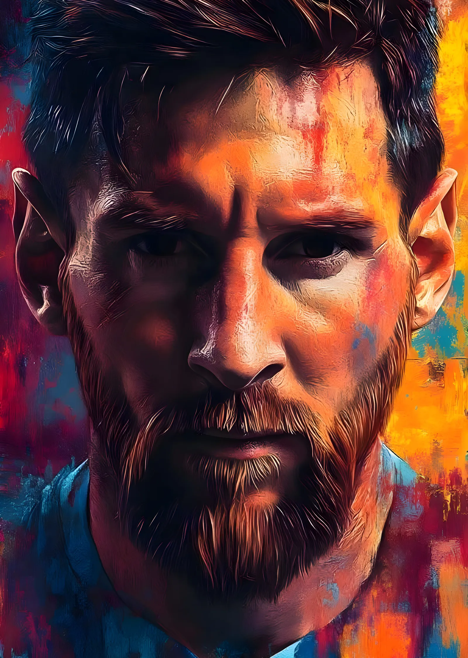 Lionel Messi: Renkli Pop Art Portre metal tablo