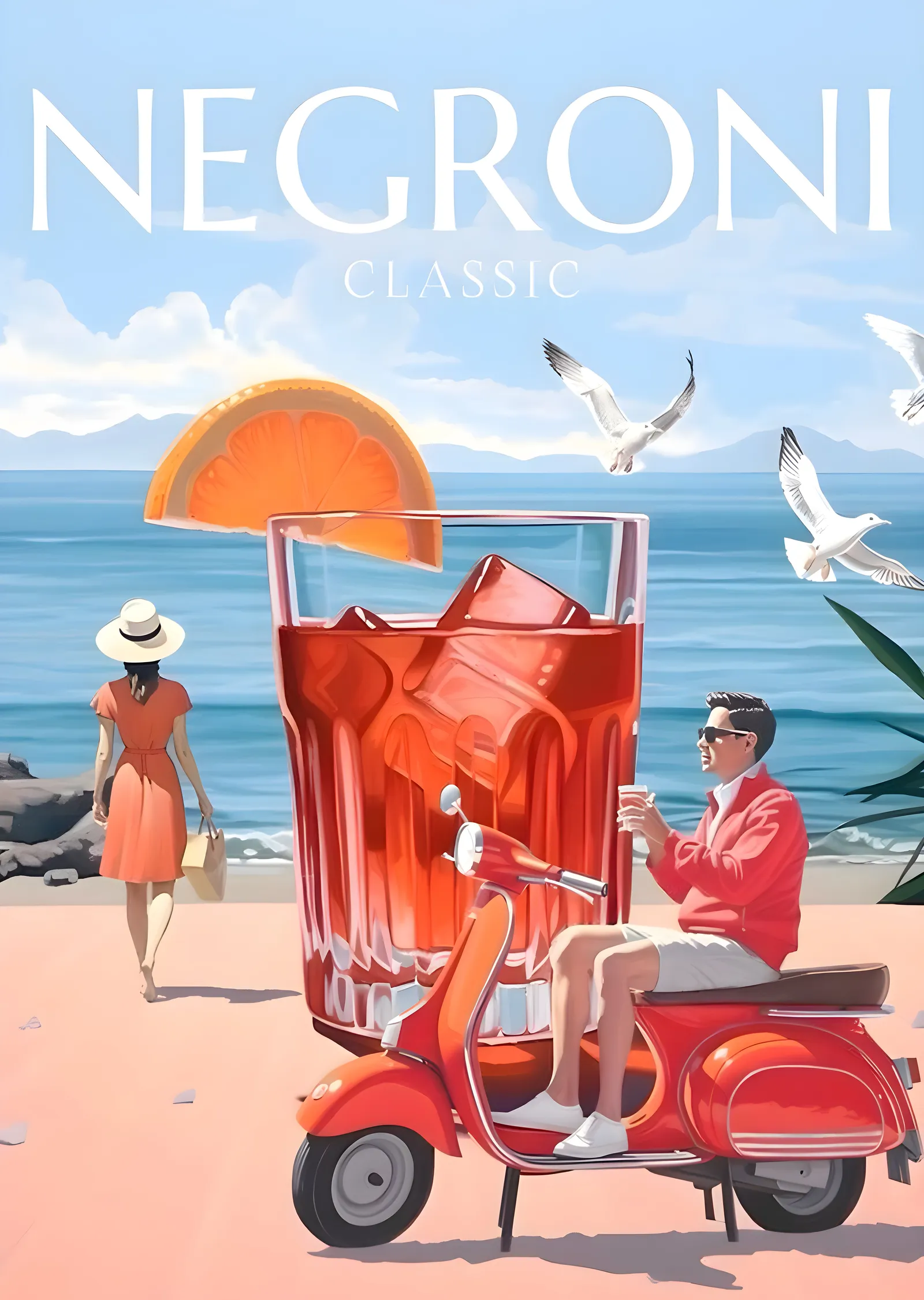 Negroni Classic: Deniz Manzaralı metal tablo