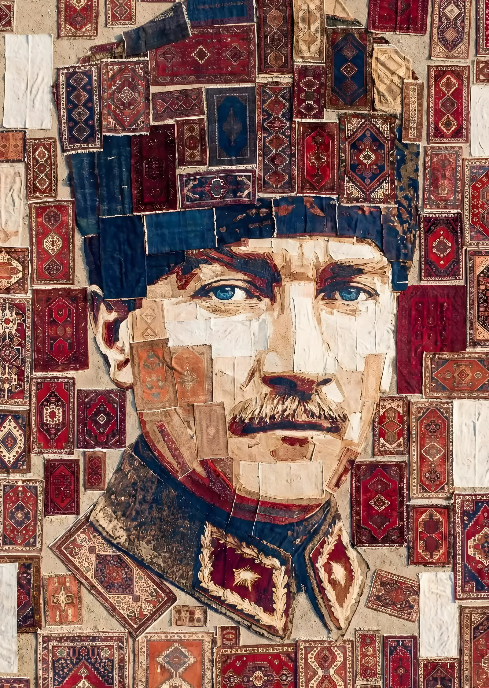Atatürk: Renkli Desenli Portre metal tablo