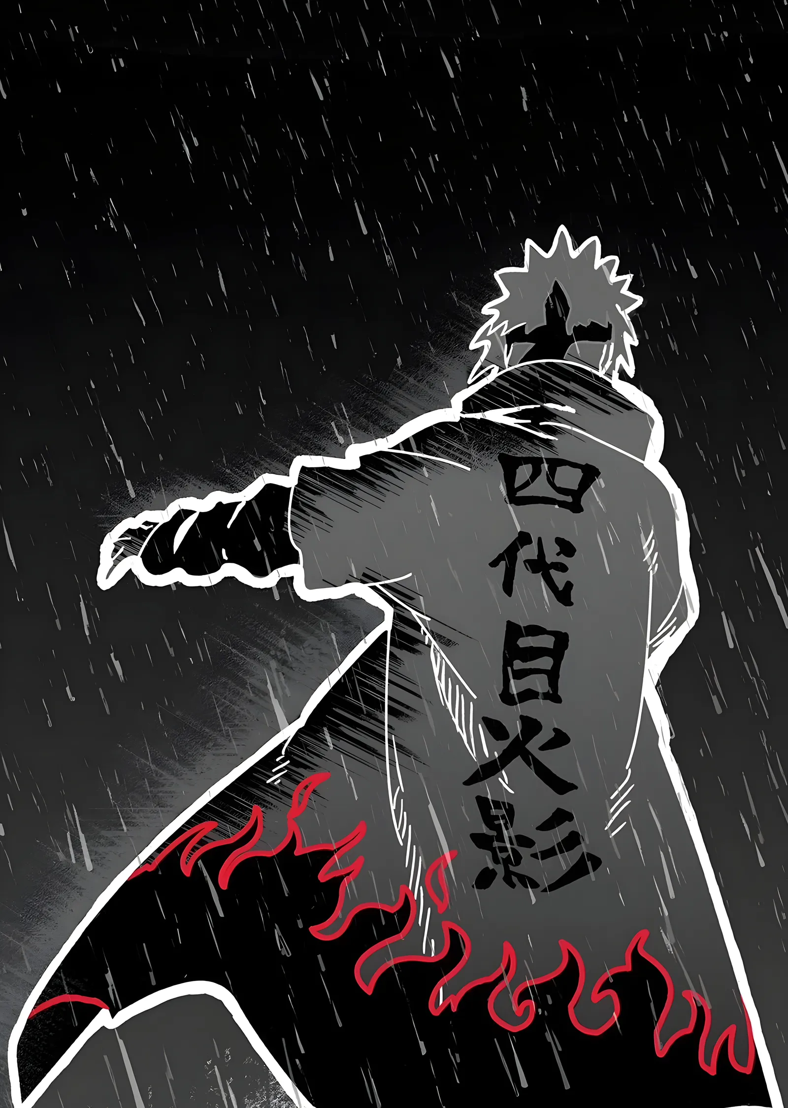 Minato Namikaze: Yağmurda Yalnızlık metal tablo