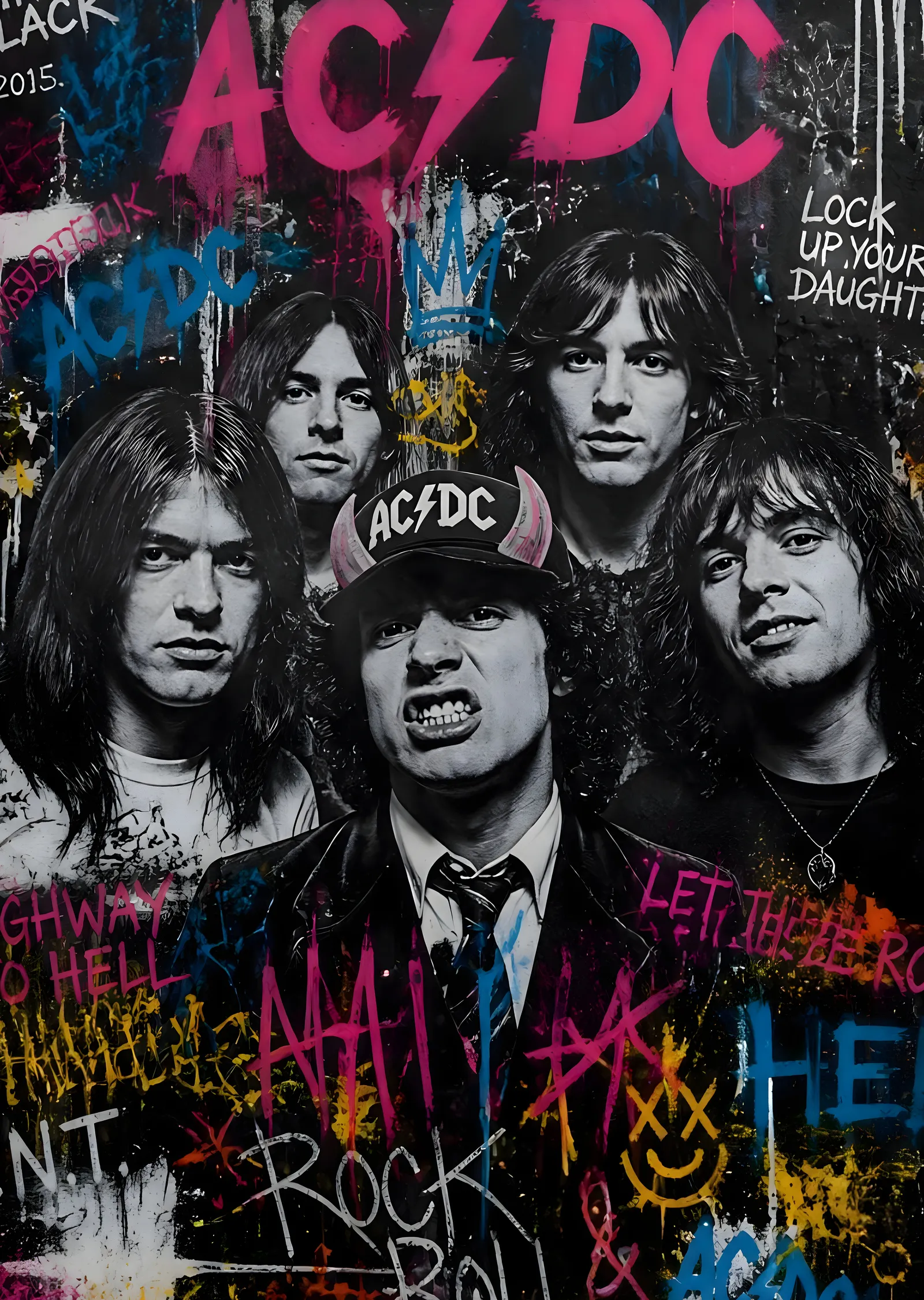 AC/DC: Graffiti metal tablo