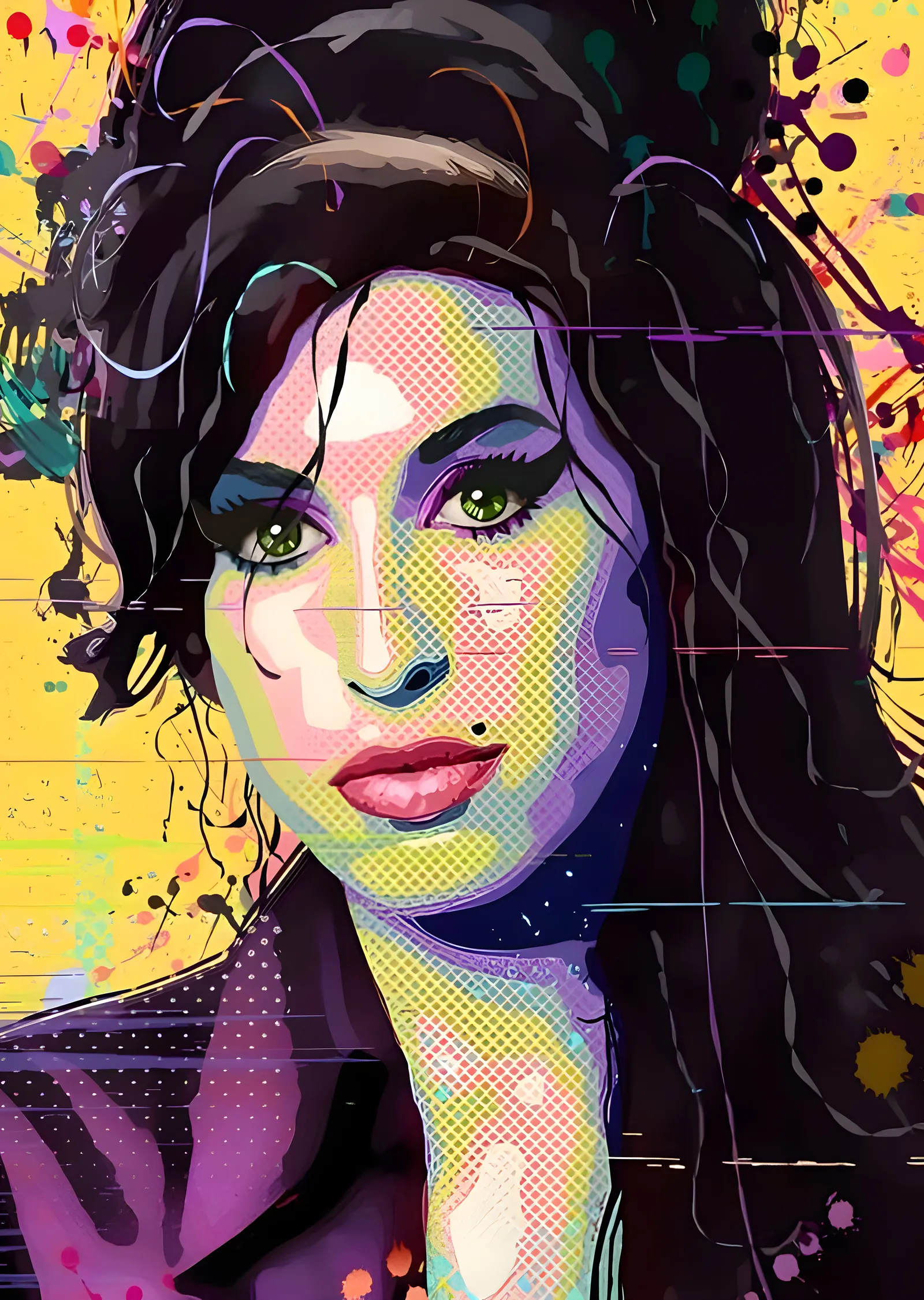 Amy Winehouse: Kiraz Portresi metal tablo