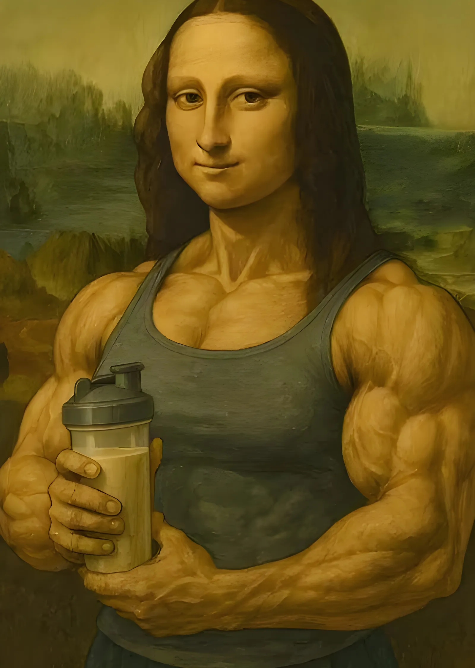 Mona Lisa: Fitness Versiyonu metal tablo