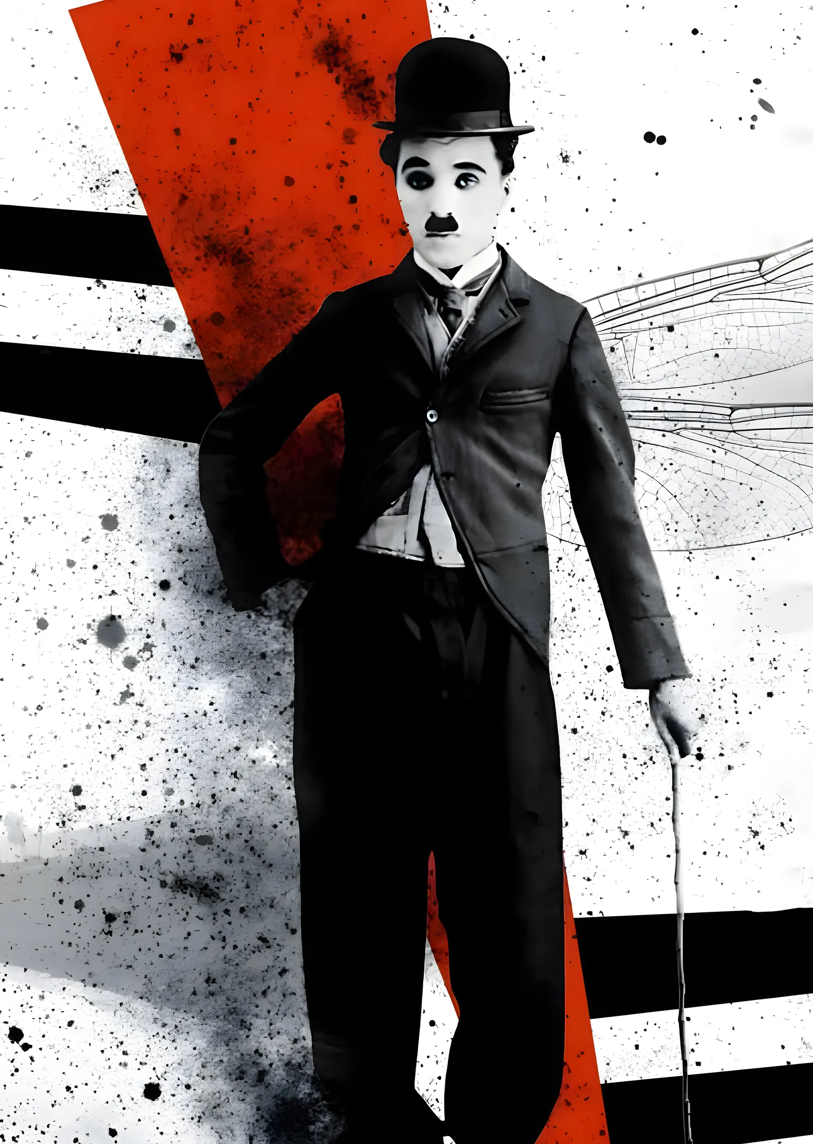 Charlie Chaplin: Kırmızı Ok metal tablo