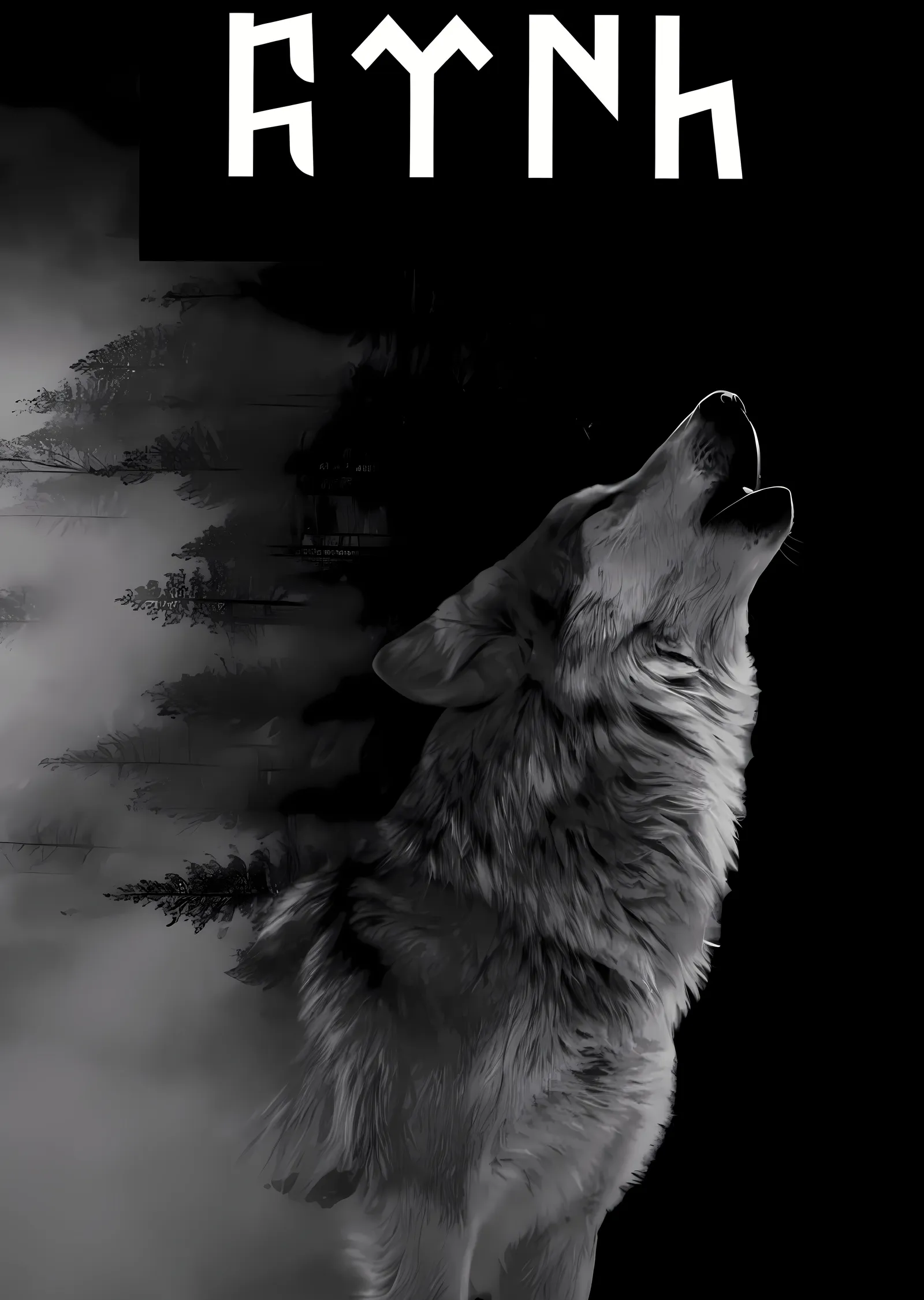 Kurt Portresi: Siyah Beyaz metal tablo