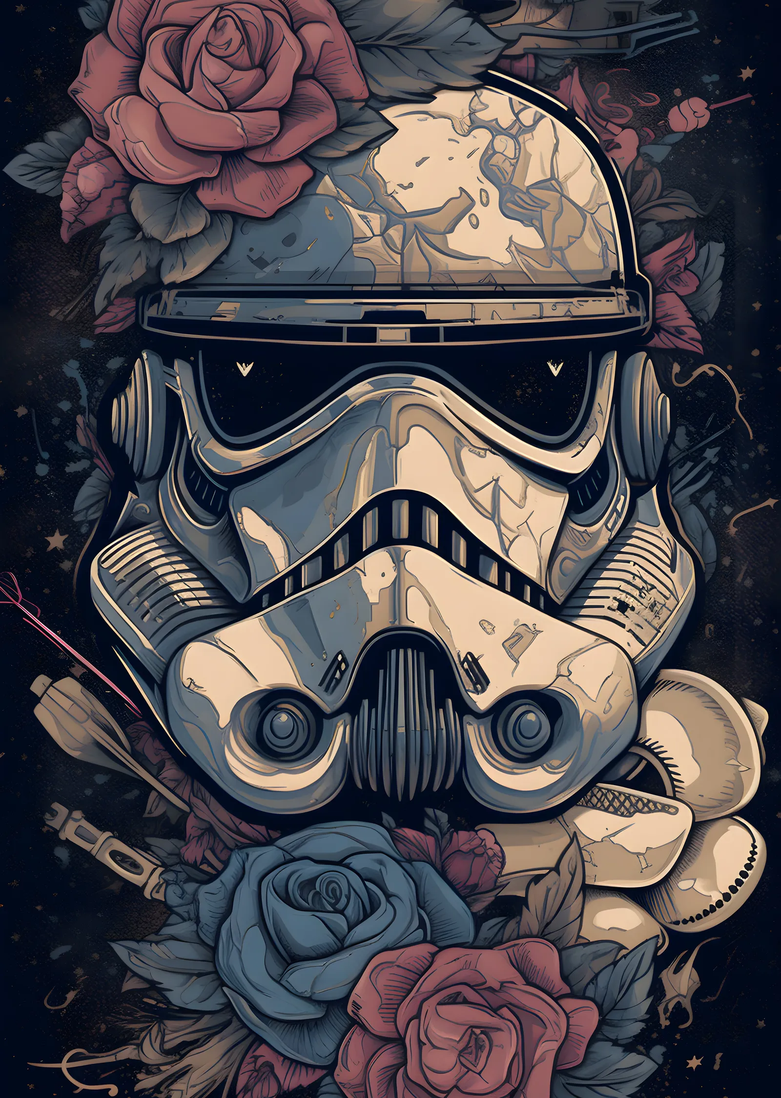 Star Wars: Stormtrooper ve Güller metal tablo