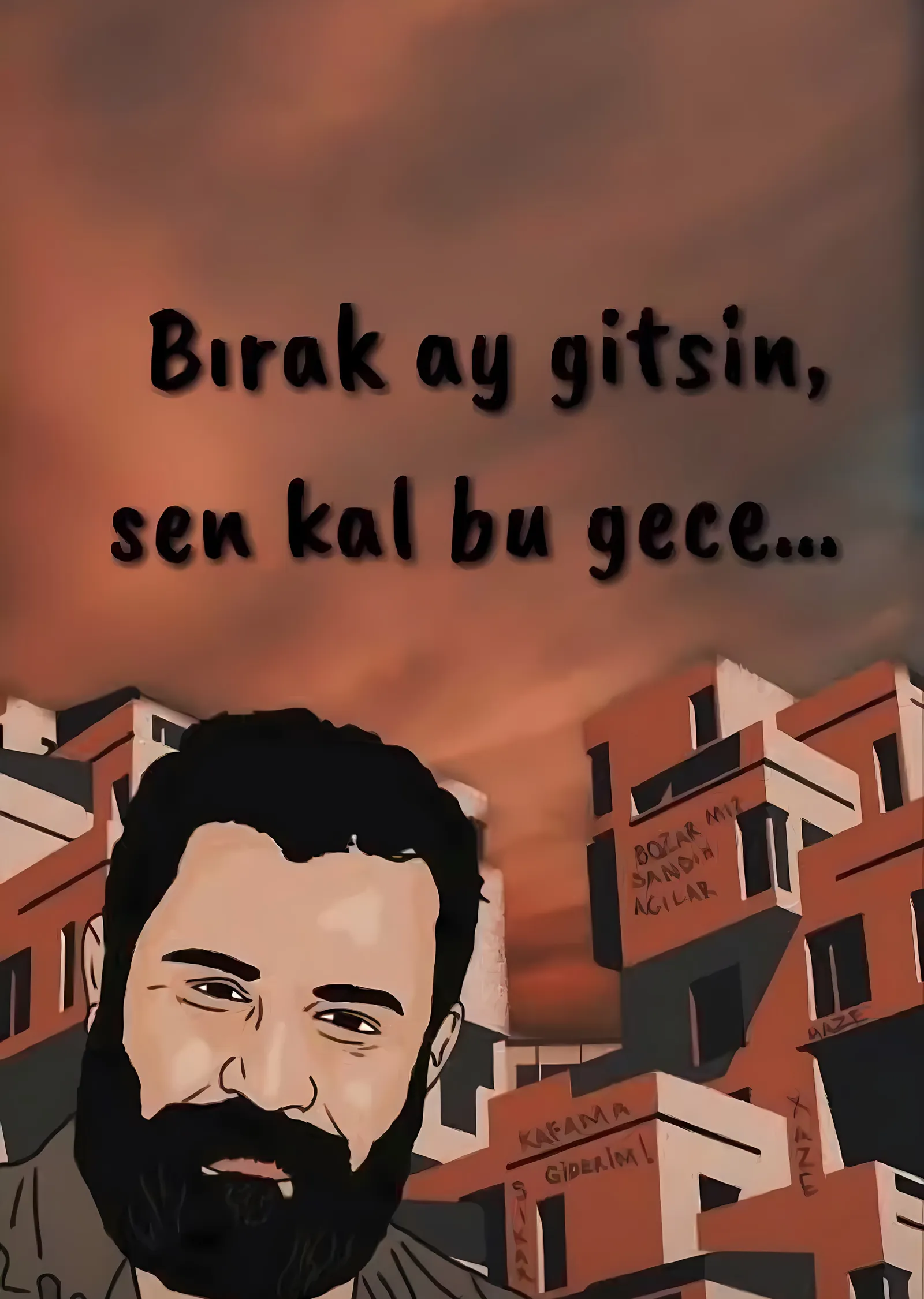 Bırak Ay Gitsin, Sen Kal Bu Gece metal tablo