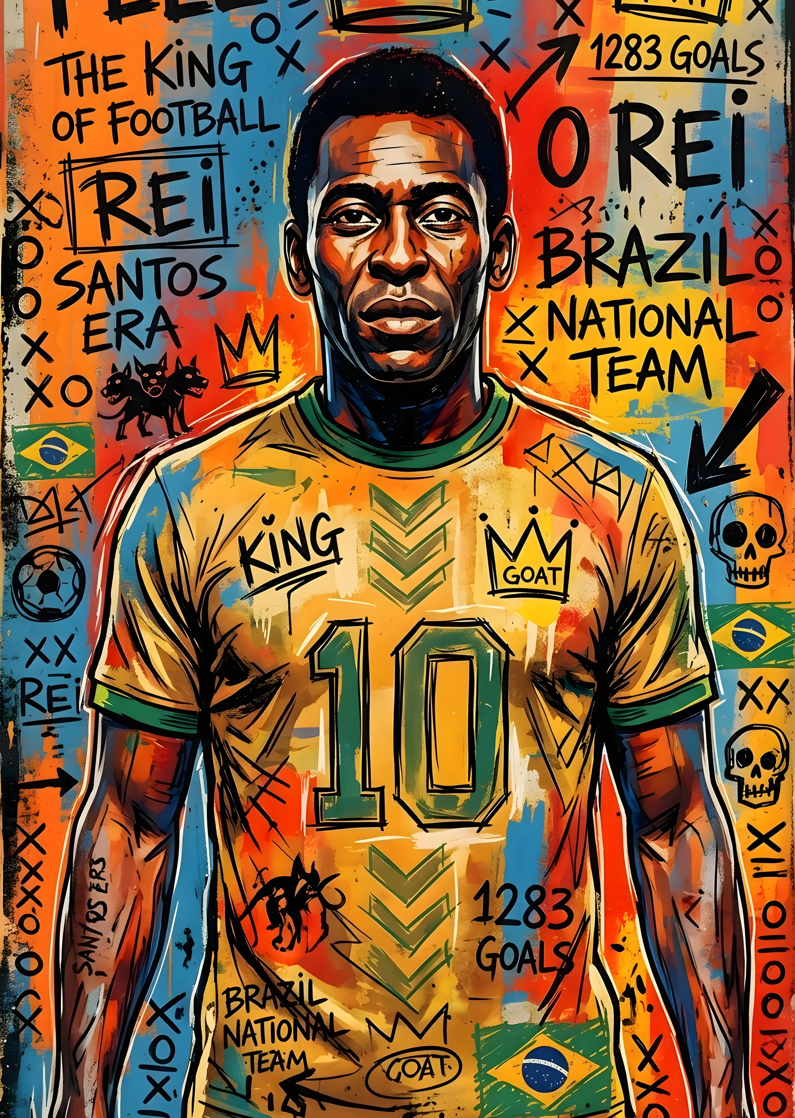 Pelé: Brazil National Team metal tablo