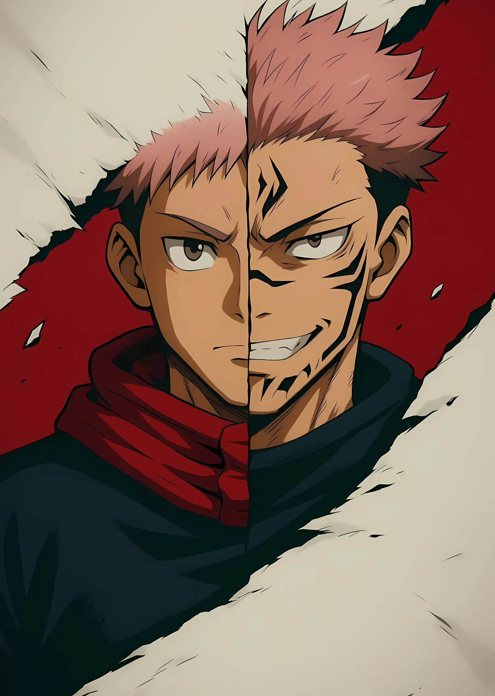 Jujutsu Kaisen: Yuji Itadori ve Sukuna metal tablo