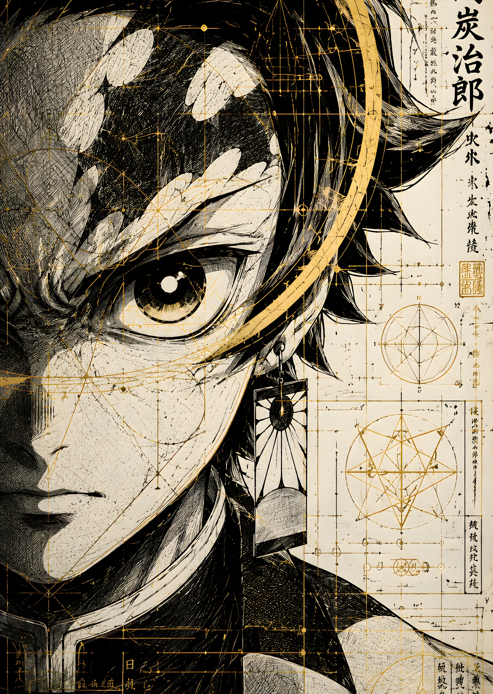 Tanjiro Kamado – Hinokami Kagura metal tablo