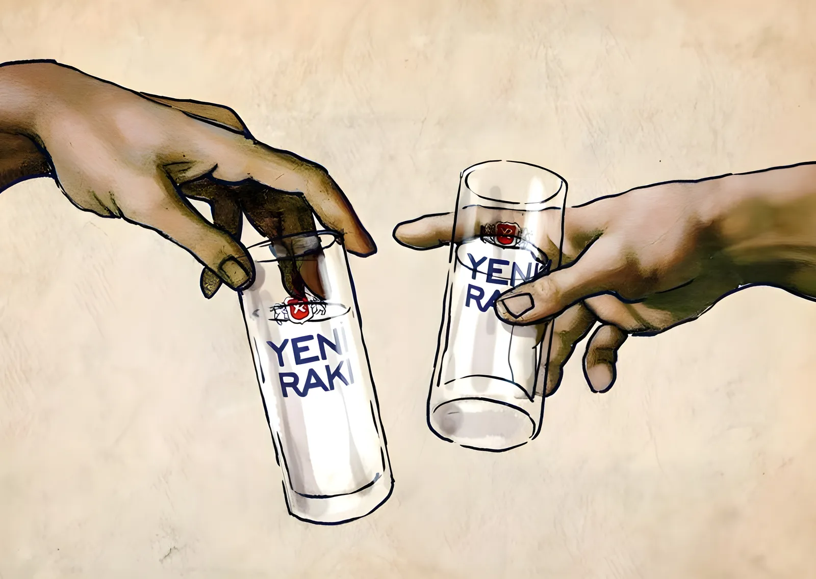Yeni Rakı: Adem'in Yaratılışı metal tablo
