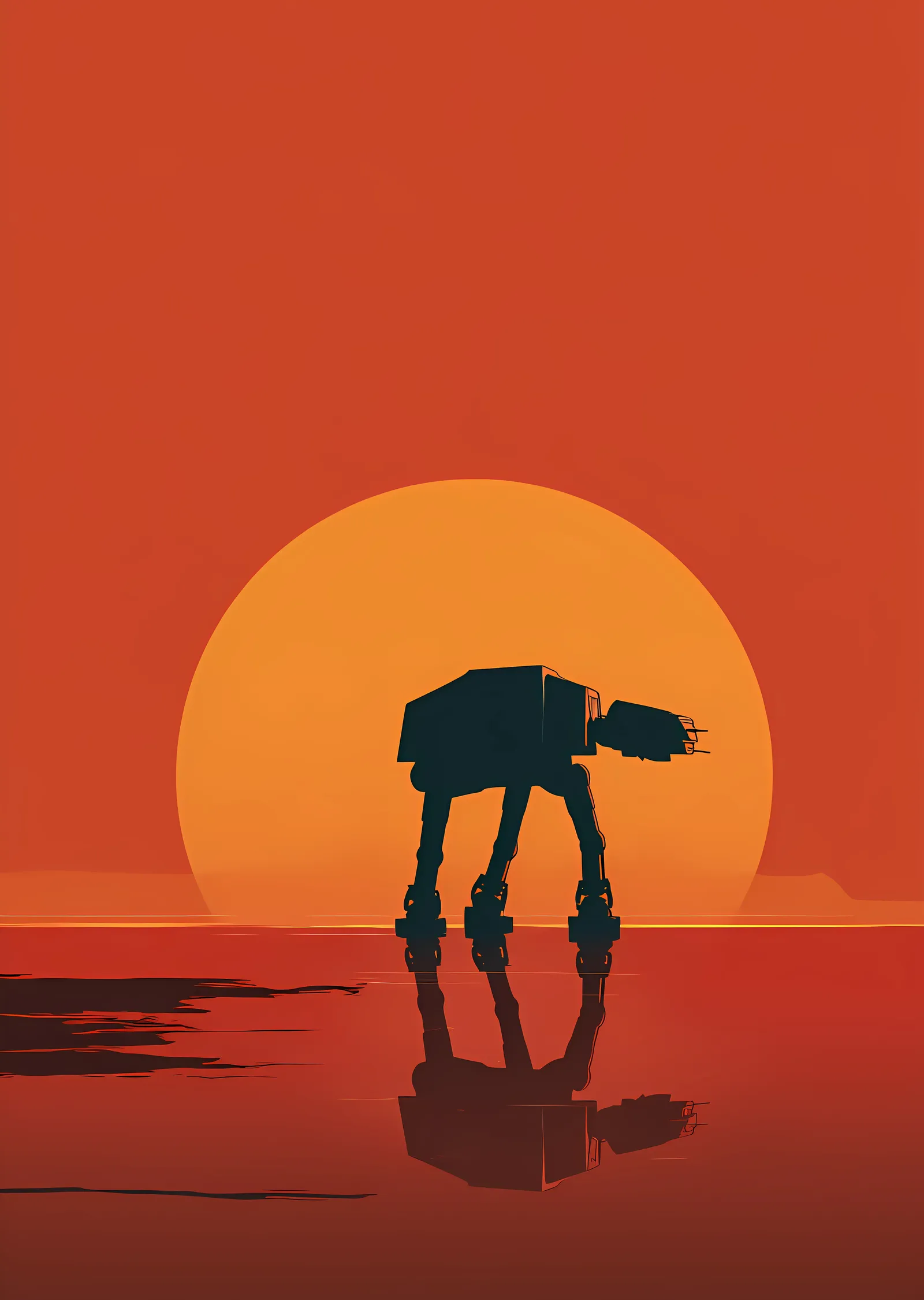 Star Wars: AT-AT Gün Batımı metal tablo
