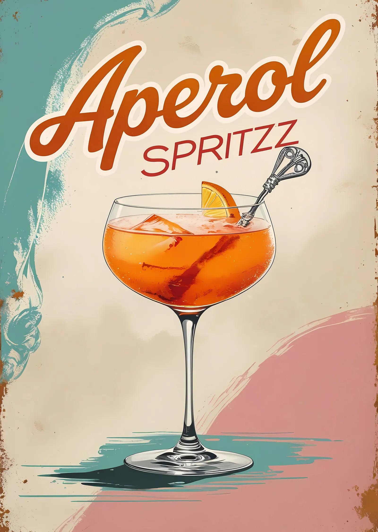 Aperol Spritz Vintage metal tablo