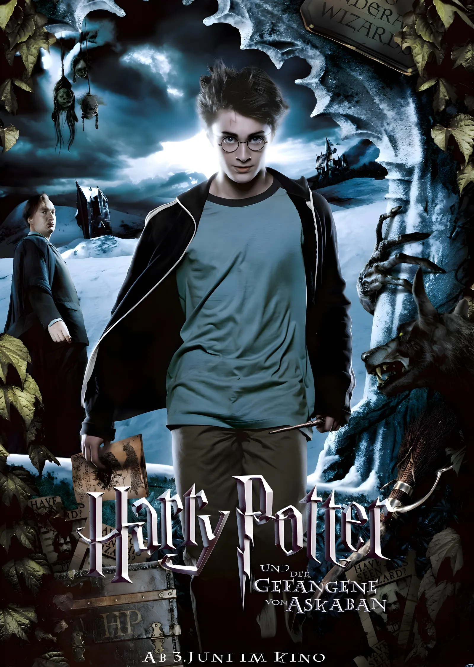 Harry Potter und der Gefangene von Askaban - Koyu Mavi ve metal tablo