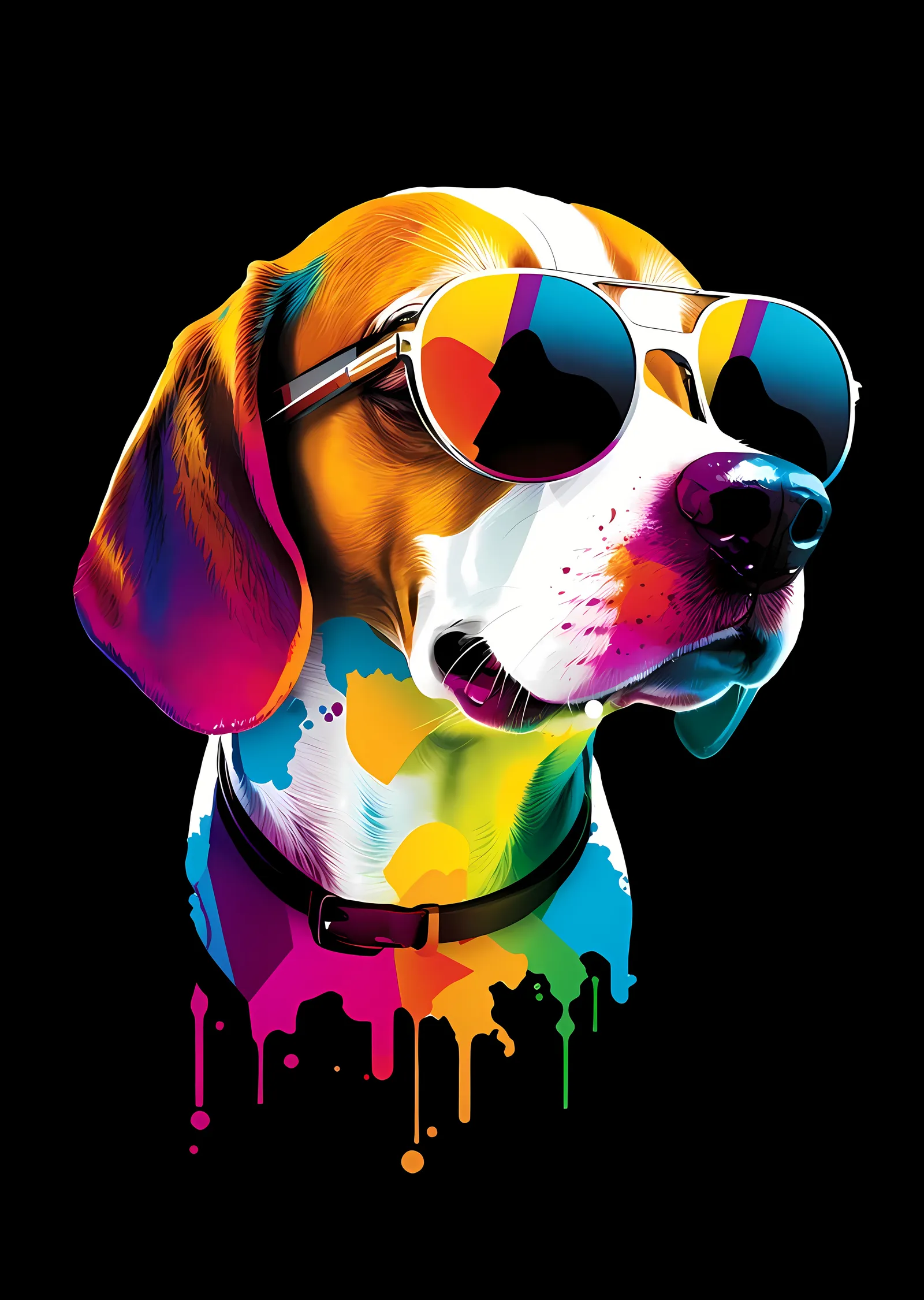 Gözlüklü Köpek metal tablo
