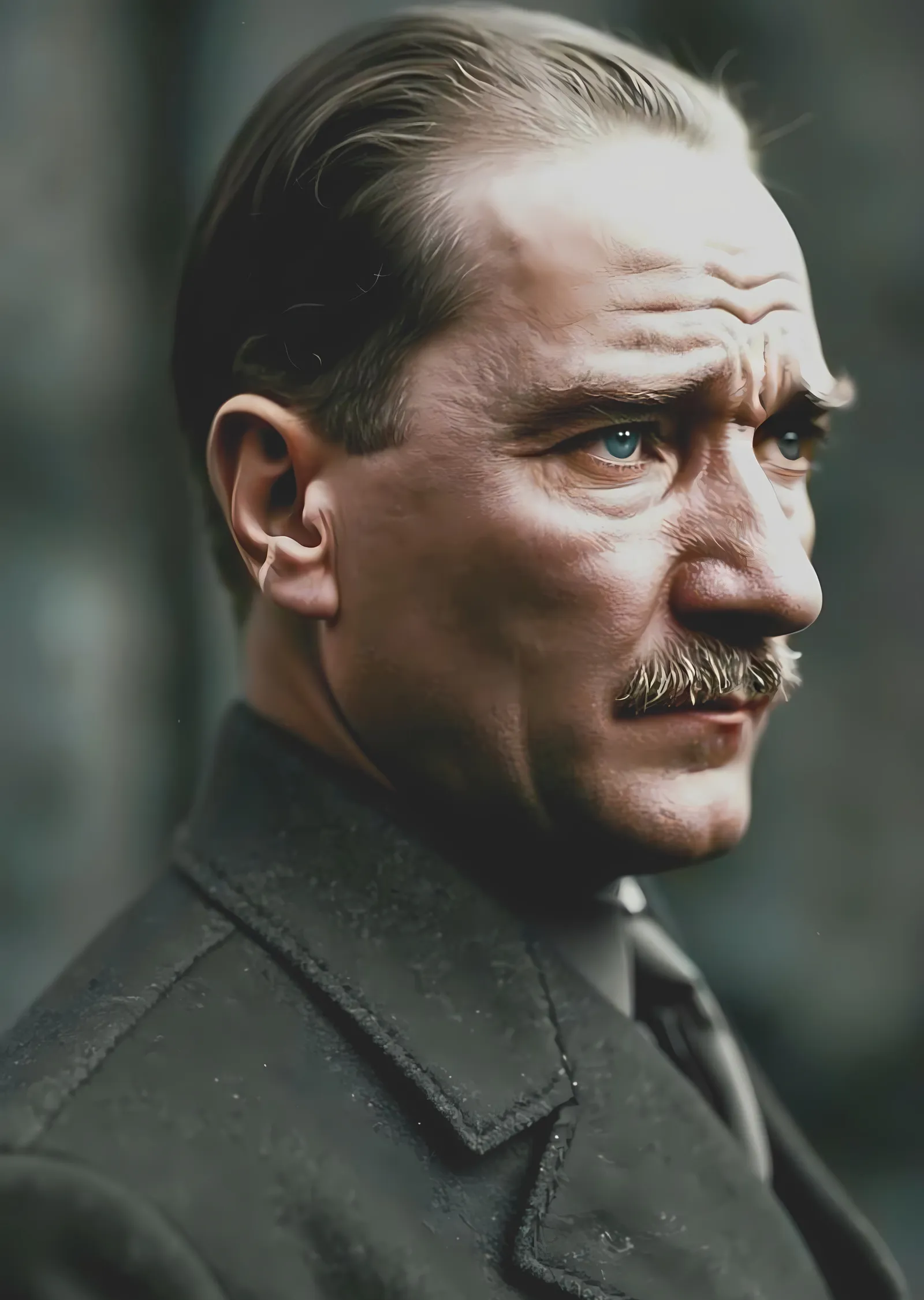 Atatürk Portresi - Siyah Gri metal tablo