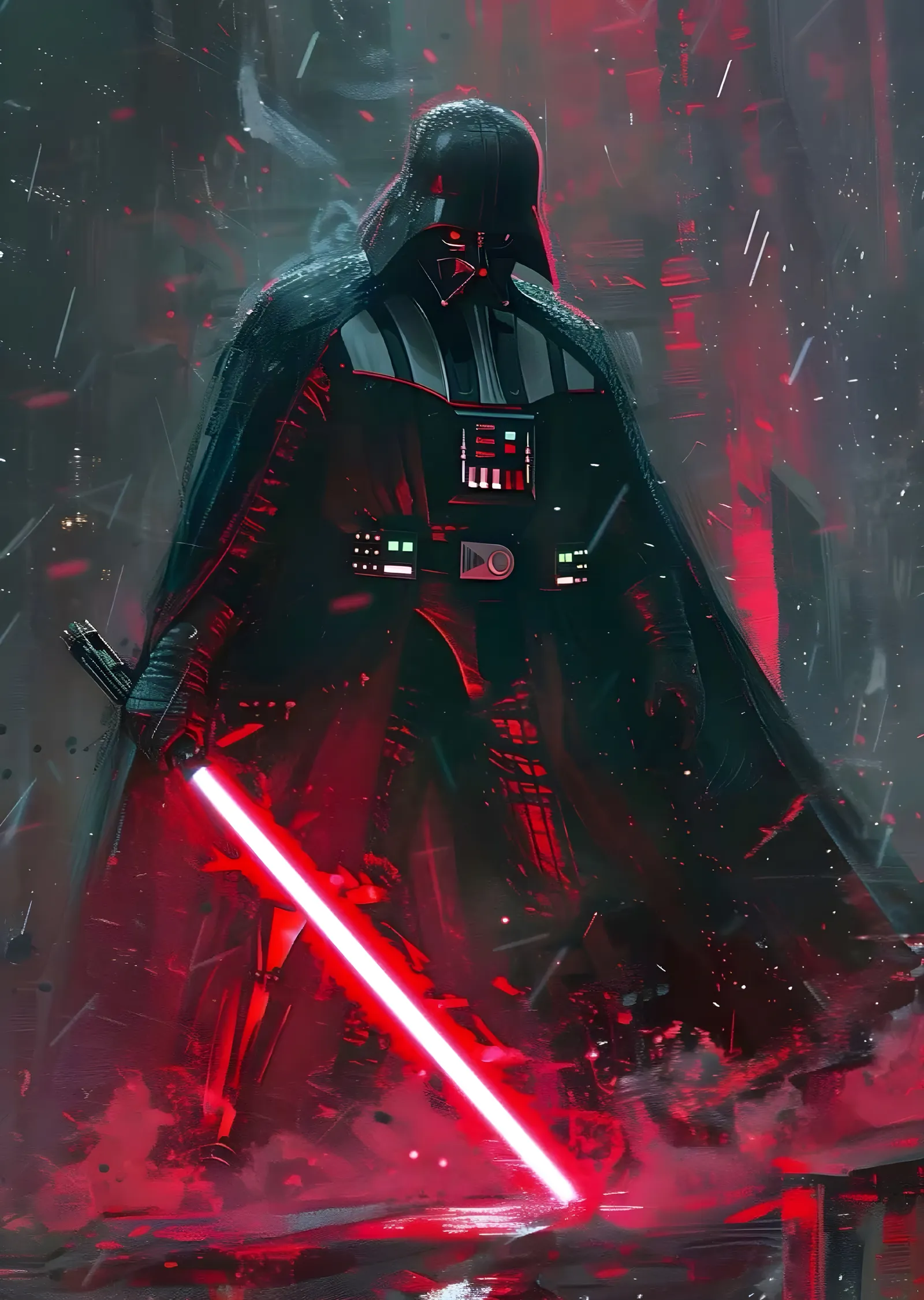 Darth Vader: Kırmızı Kılıçlı metal tablo