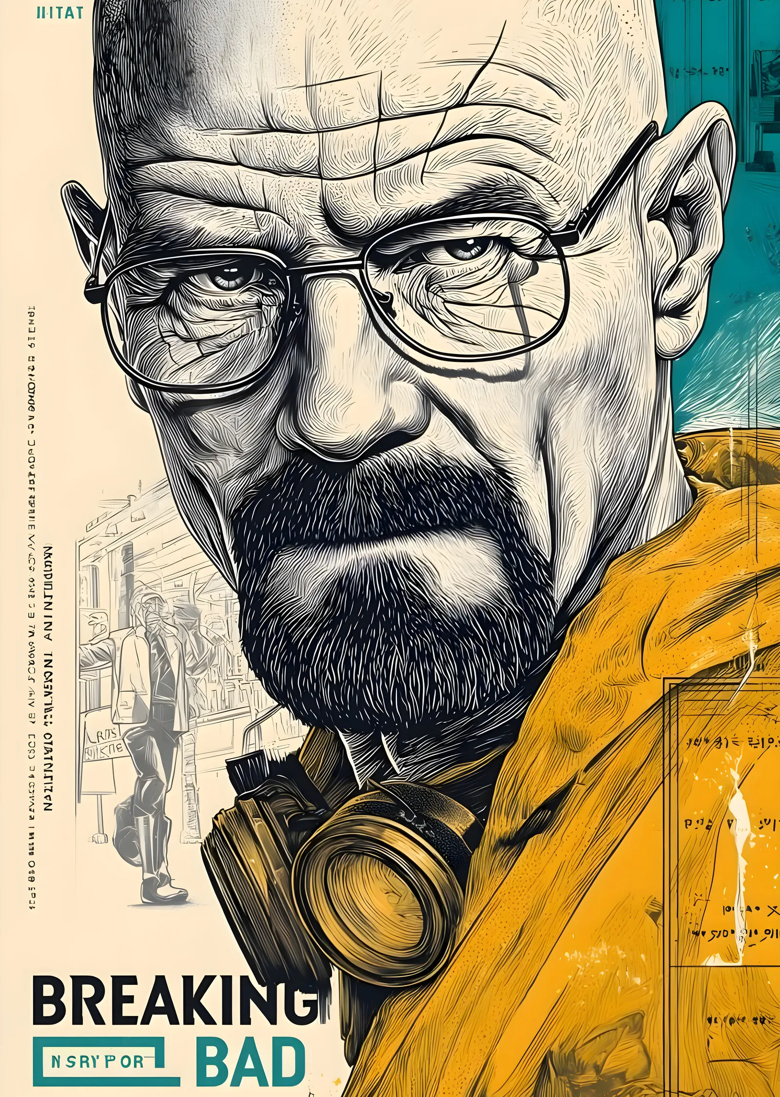 Breaking Bad: Walter White Portresi metal tablo