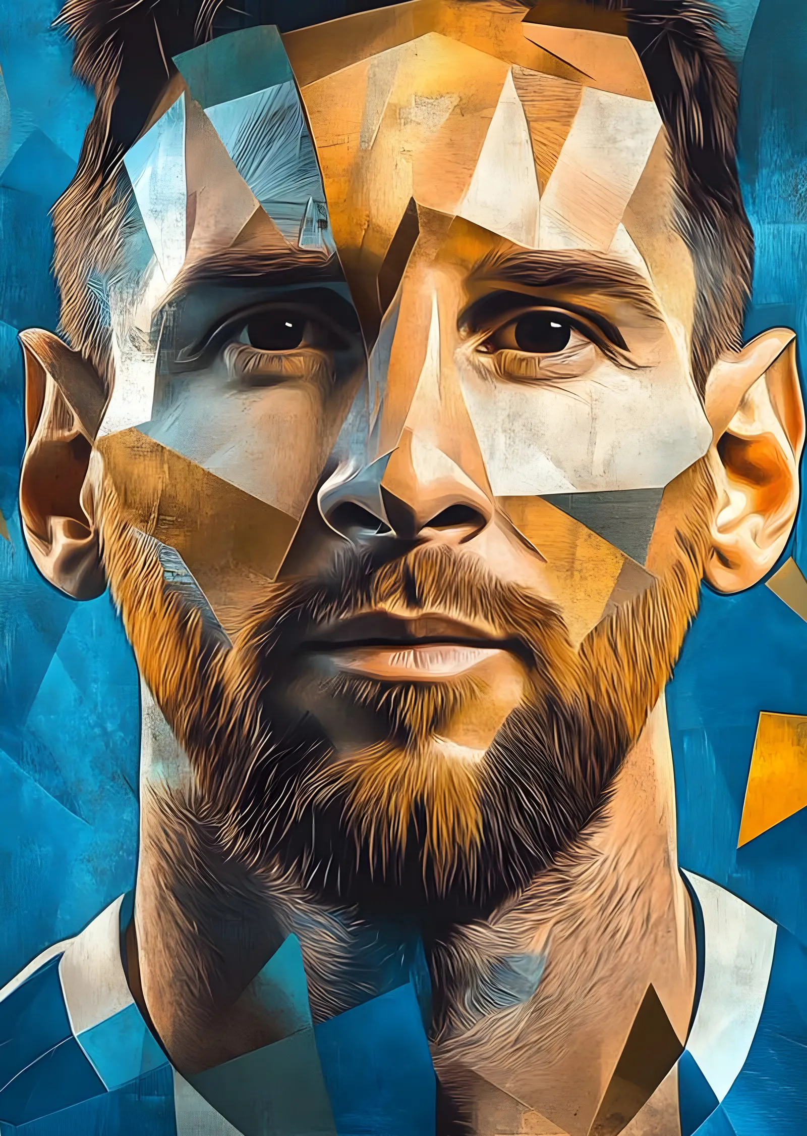 Lionel Messi: Geometrik Portre metal tablo