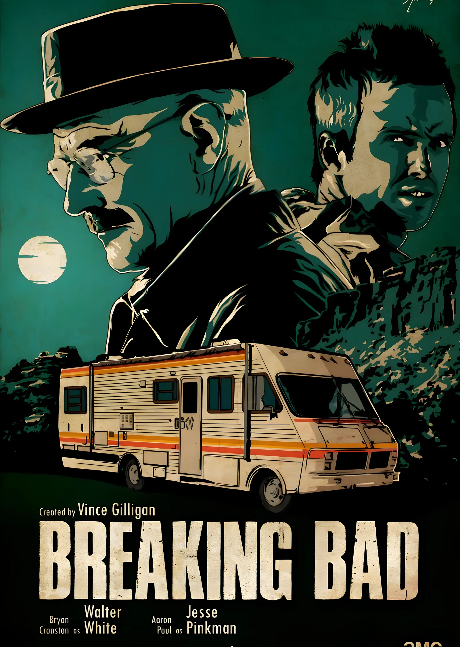 Breaking Bad: Çöl Karavanı metal tablo