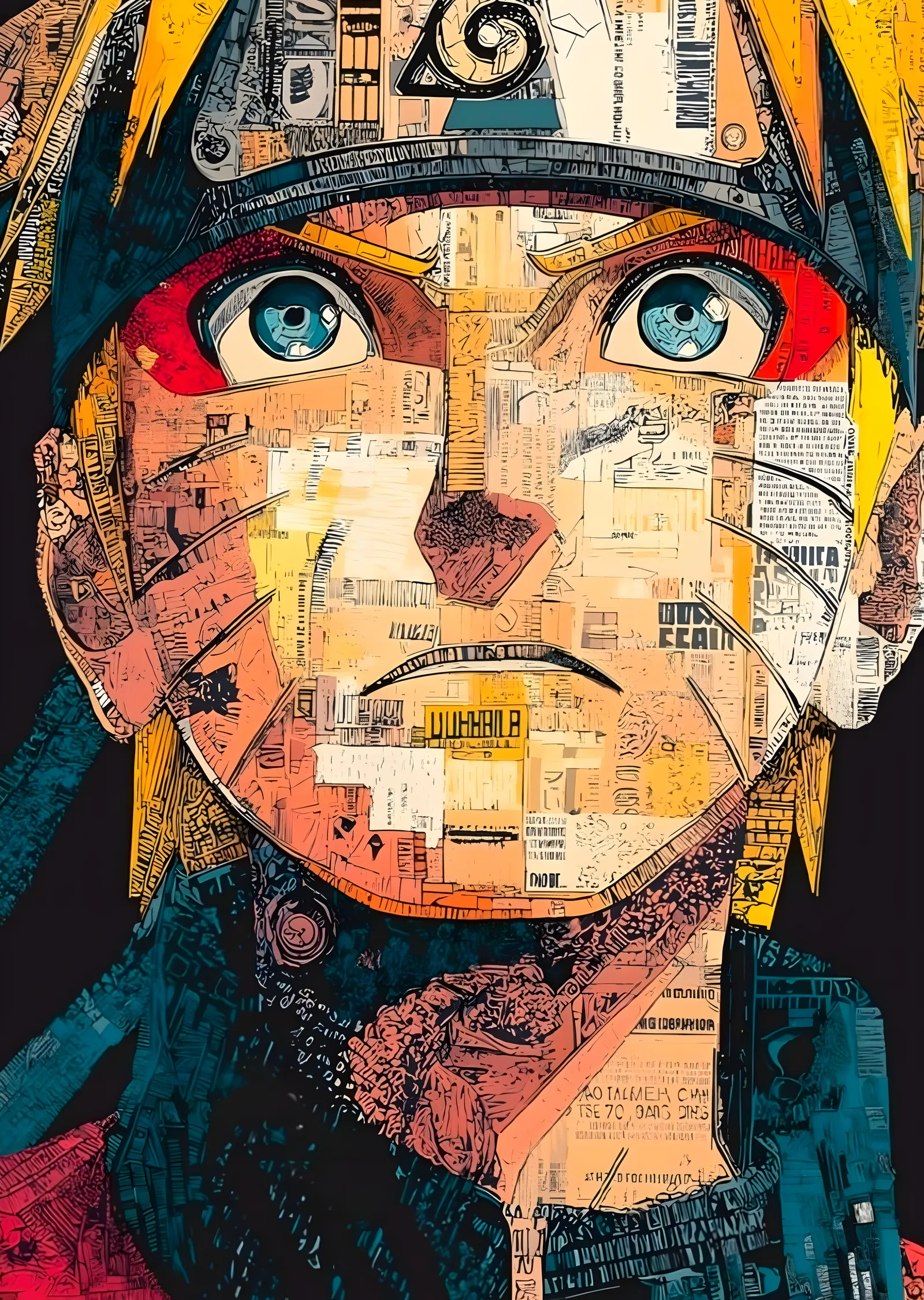 Naruto Uzumaki: Kolaj Portre metal tablo