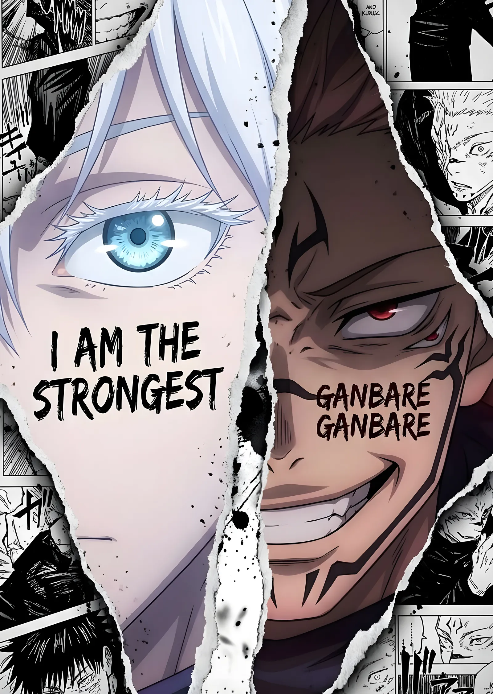 Jujutsu Kaisen: Gojo ve Sukuna metal tablo