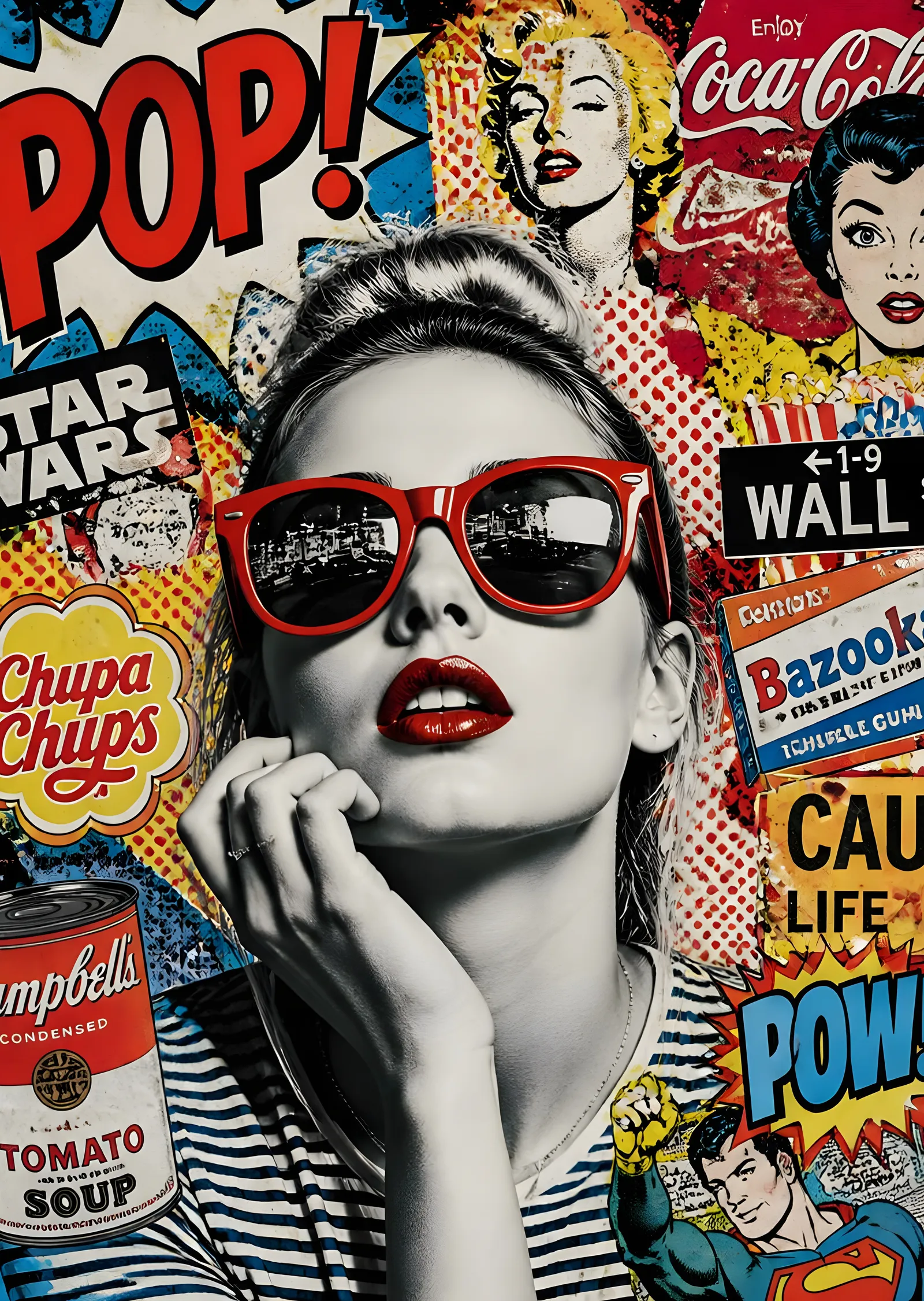 Retro Pop Art Kız metal tablo