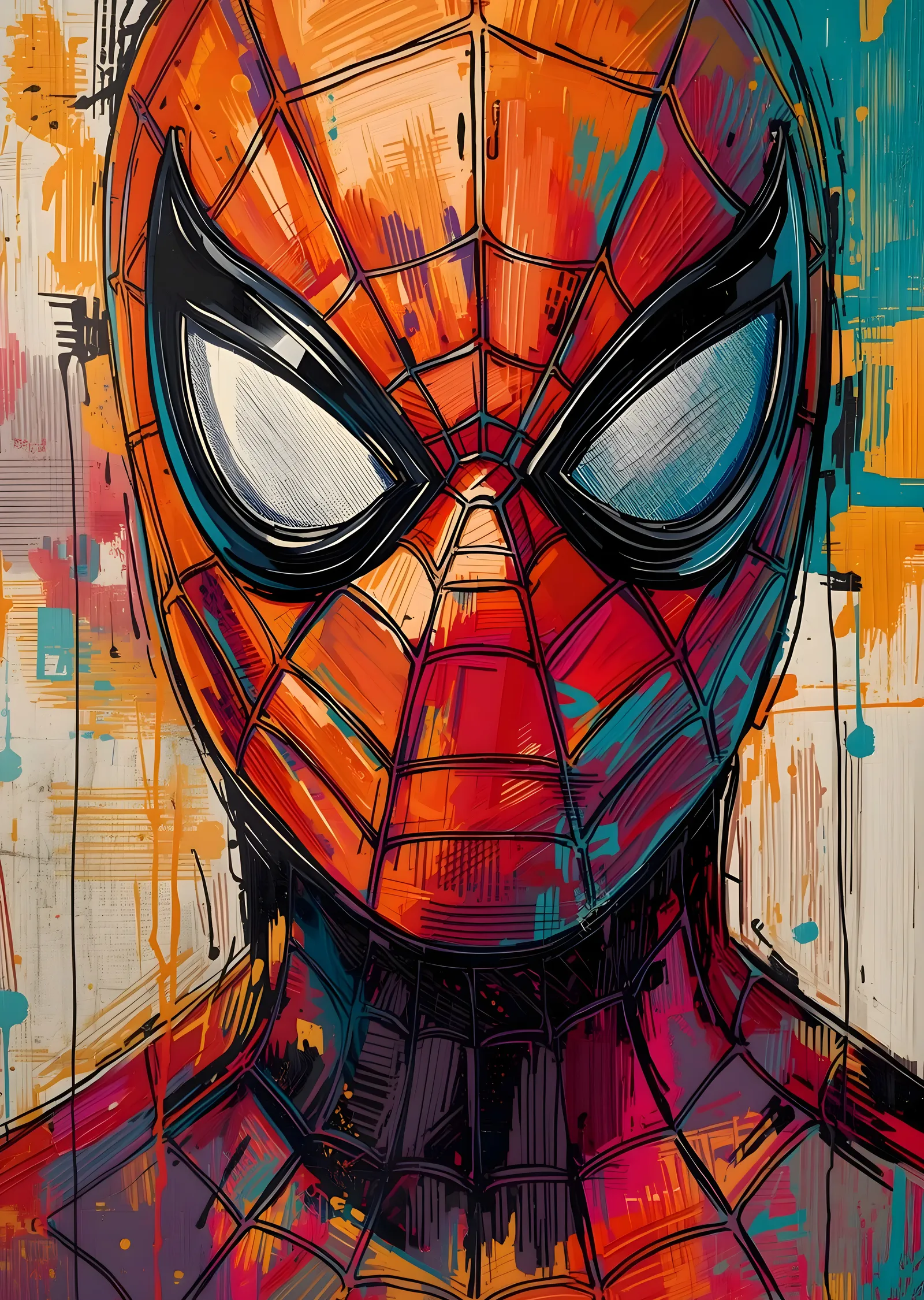Spider-Man: Sokak Sanatı Portresi metal tablo