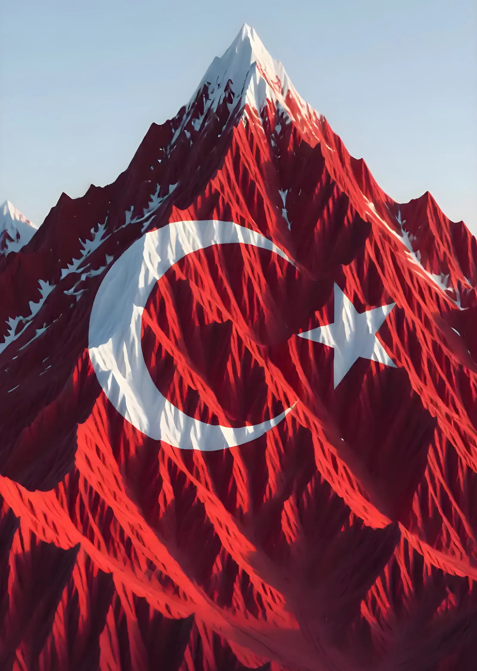 Karlı Dağlarda Türk Bayrağı metal tablo