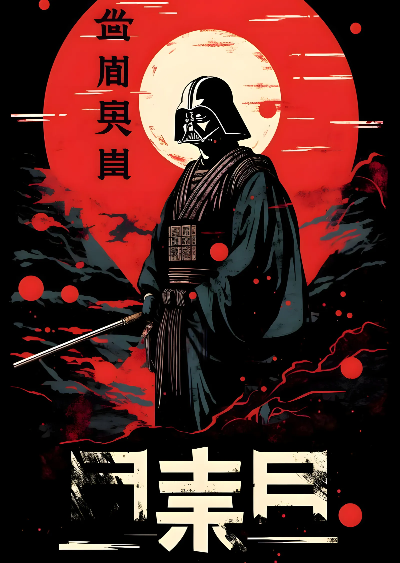 Darth Vader: Samuray Stili metal tablo
