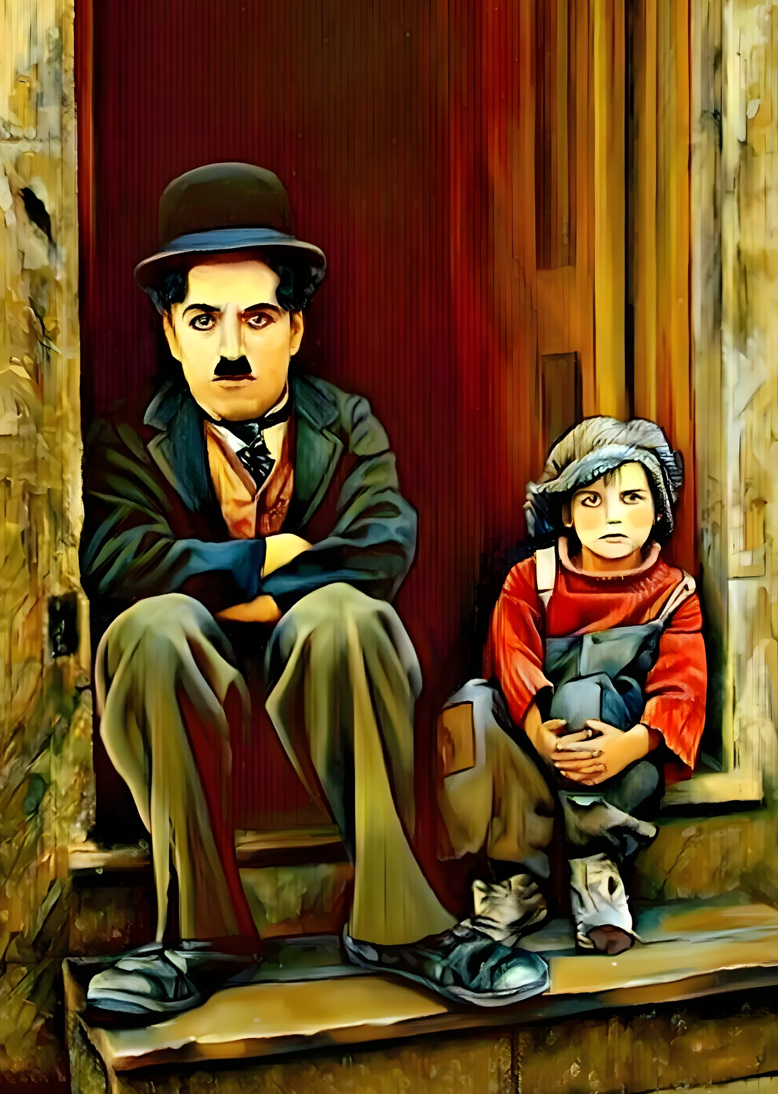 Charlie Chaplin: The Kid metal tablo