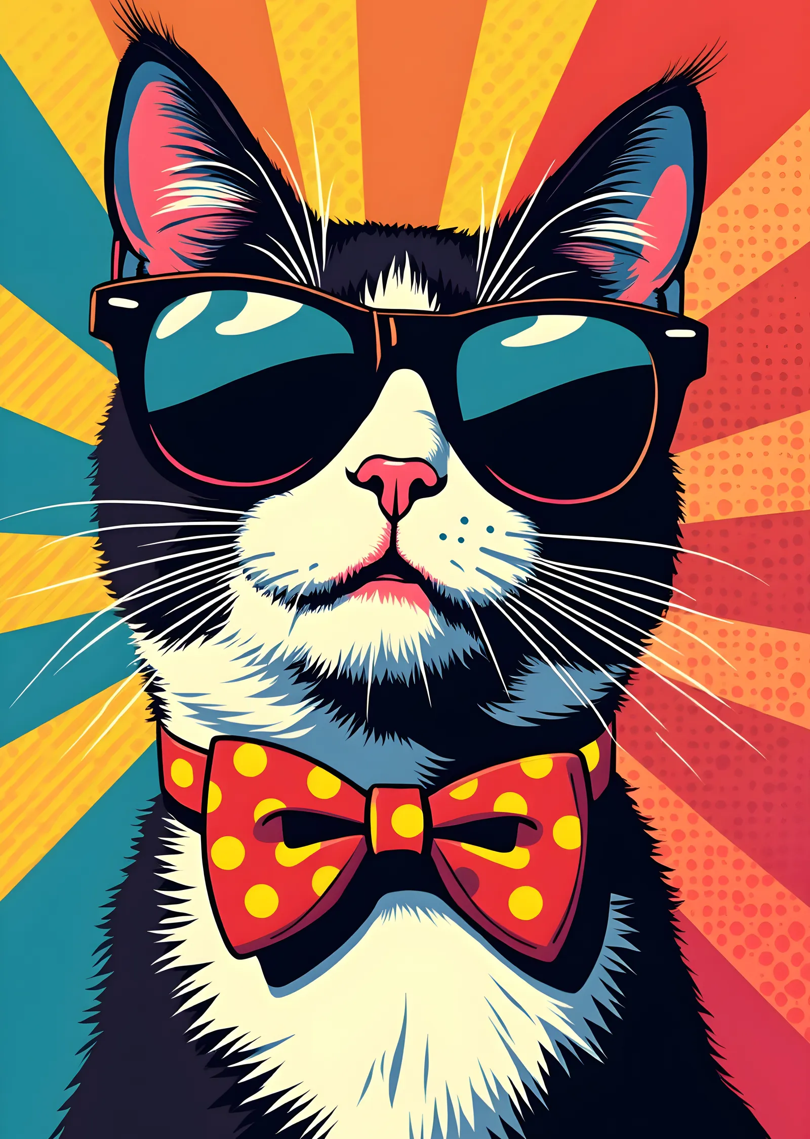 Retro Pop Kedi metal tablo