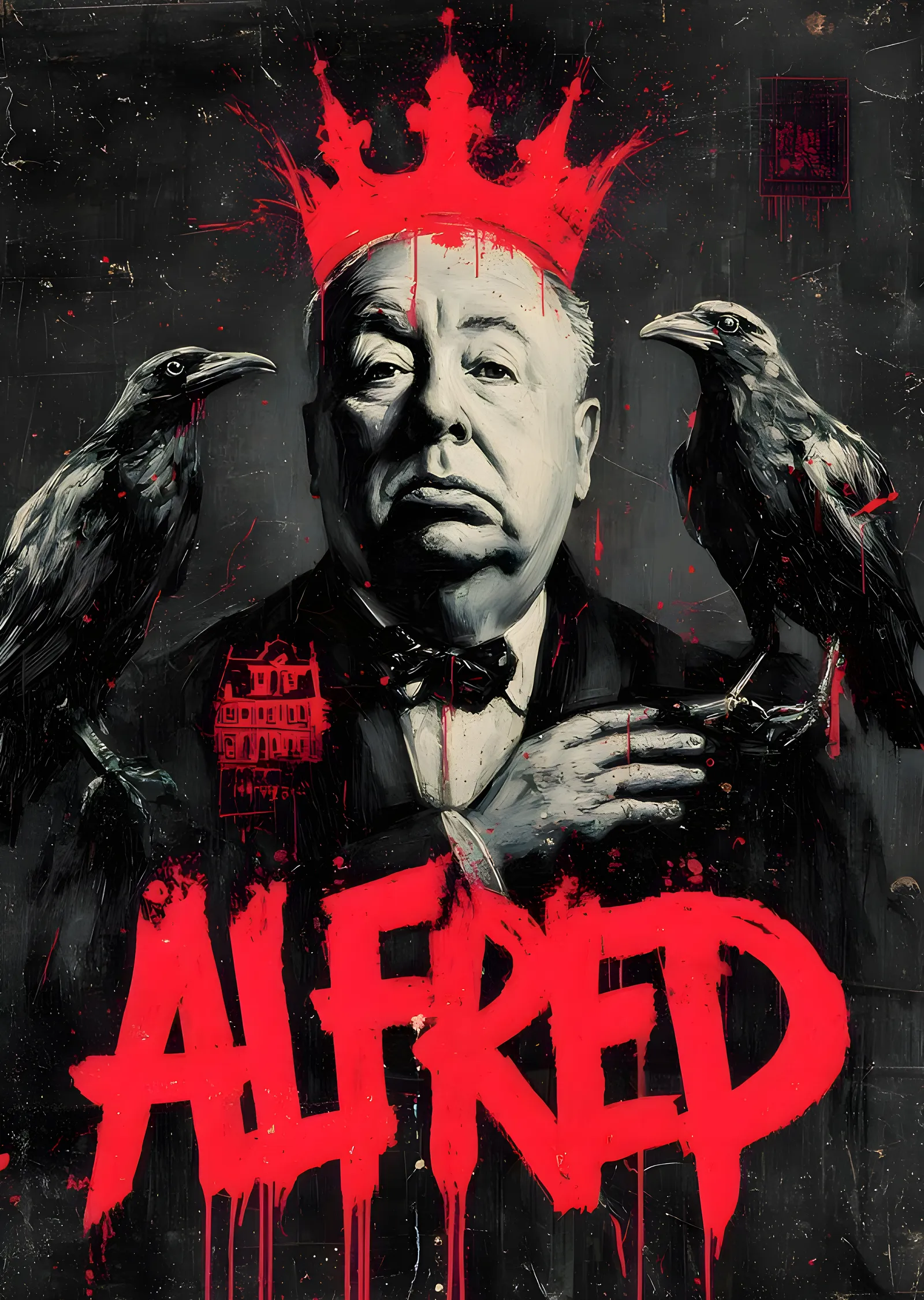 Alfred Hitchcock: Kral Kargalar metal tablo