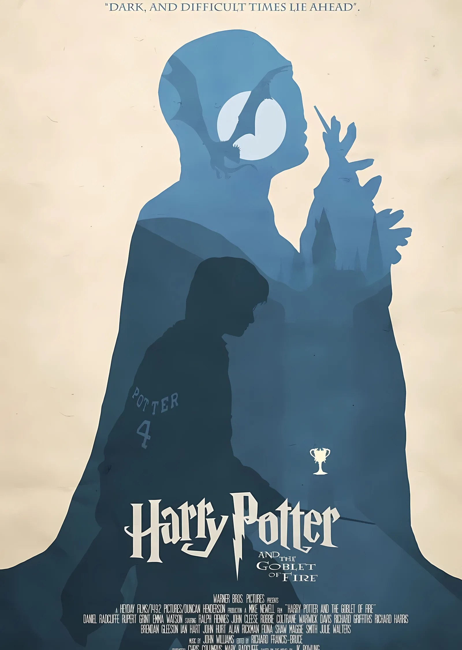 Harry Potter and the Goblet of Fire - Mavi Siluet metal tablo