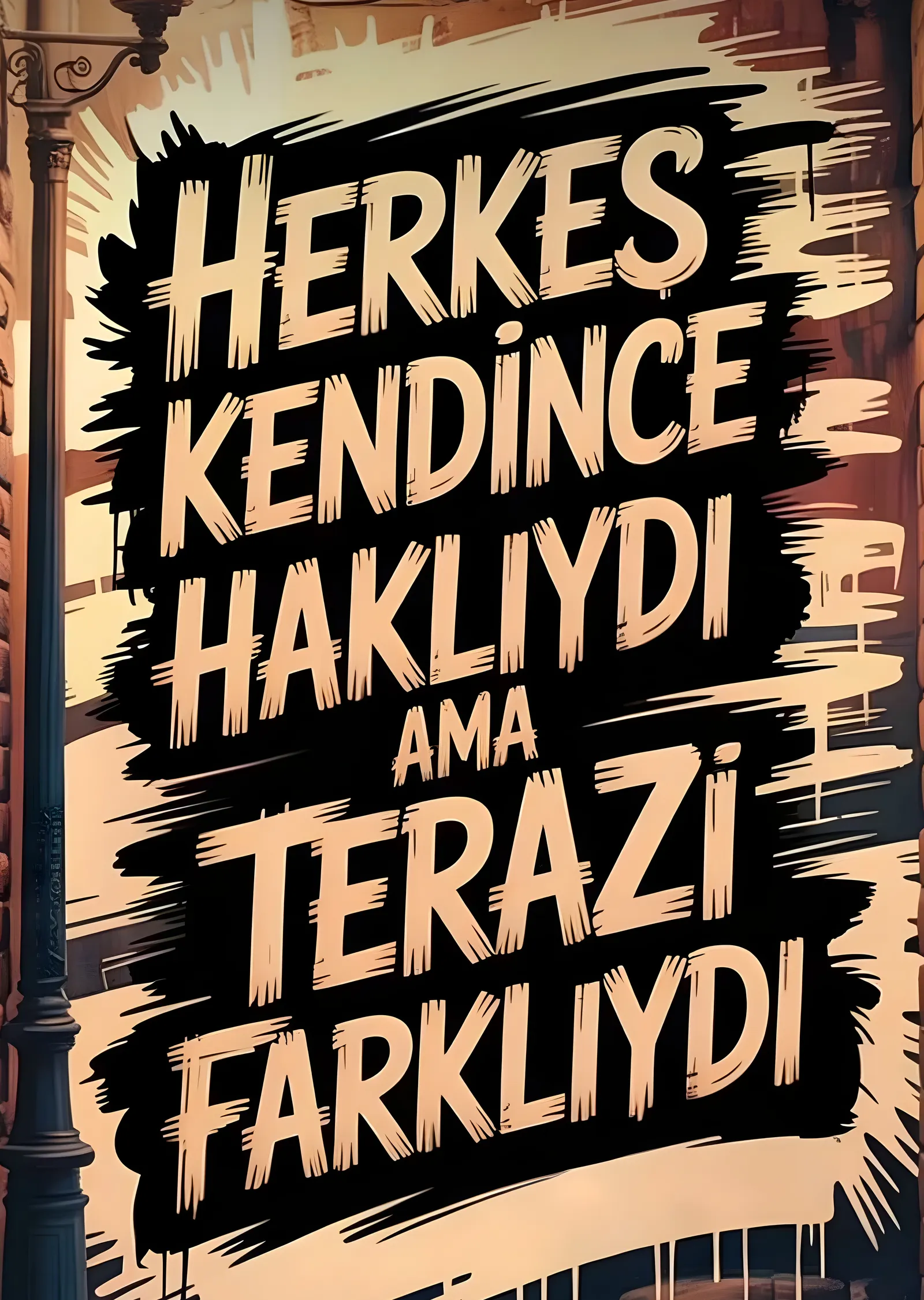 Herkes Kendince Haklıydı Ama Terazi Farklıydı metal tablo