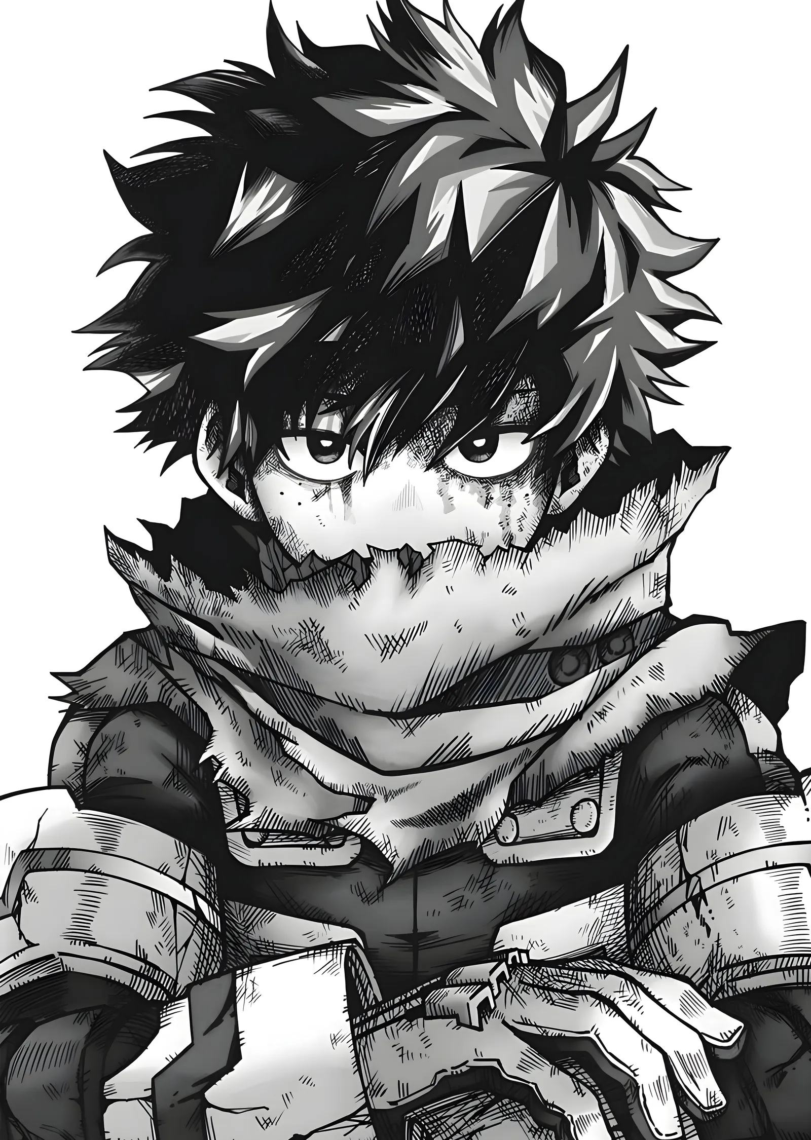 Deku: My Hero Academia Siyah Beyaz metal tablo