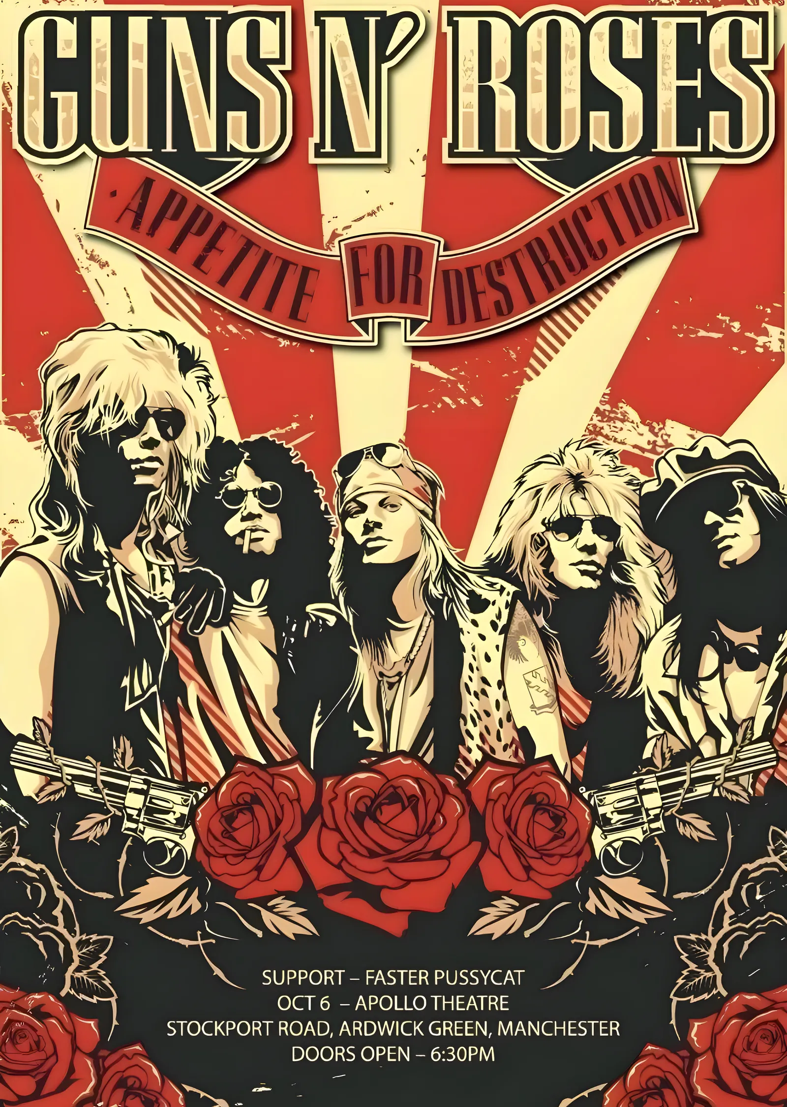 Guns N' Roses: Appetite for Destruction · Konser Afişi metal tablo